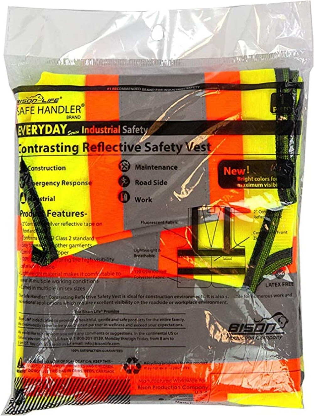 BISON LIFE BLSH-ES-XXL-SV4Y-2-5 Safety-Vests - View #7