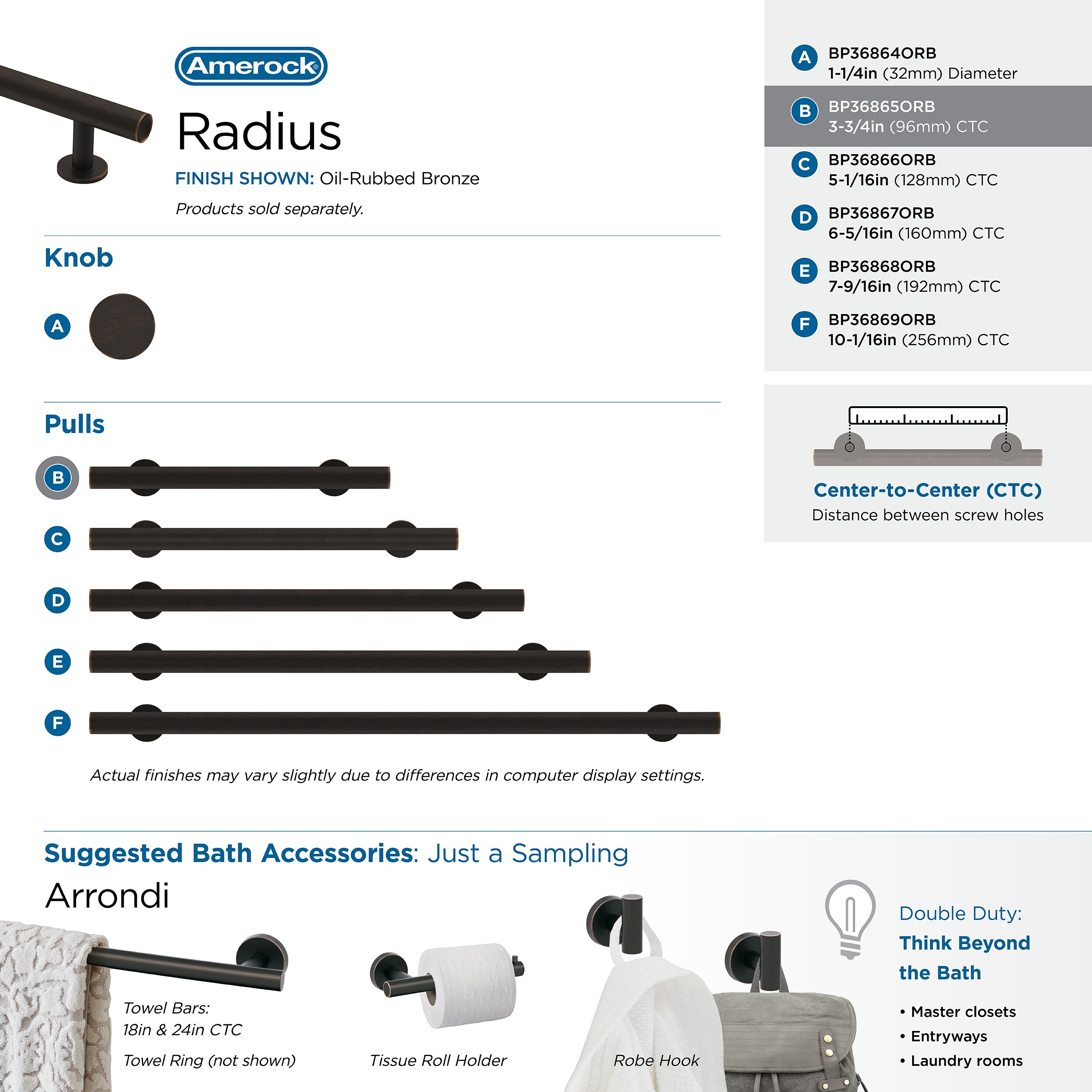 Amerock BP36865ORB Cabinet-Pulls - View #9
