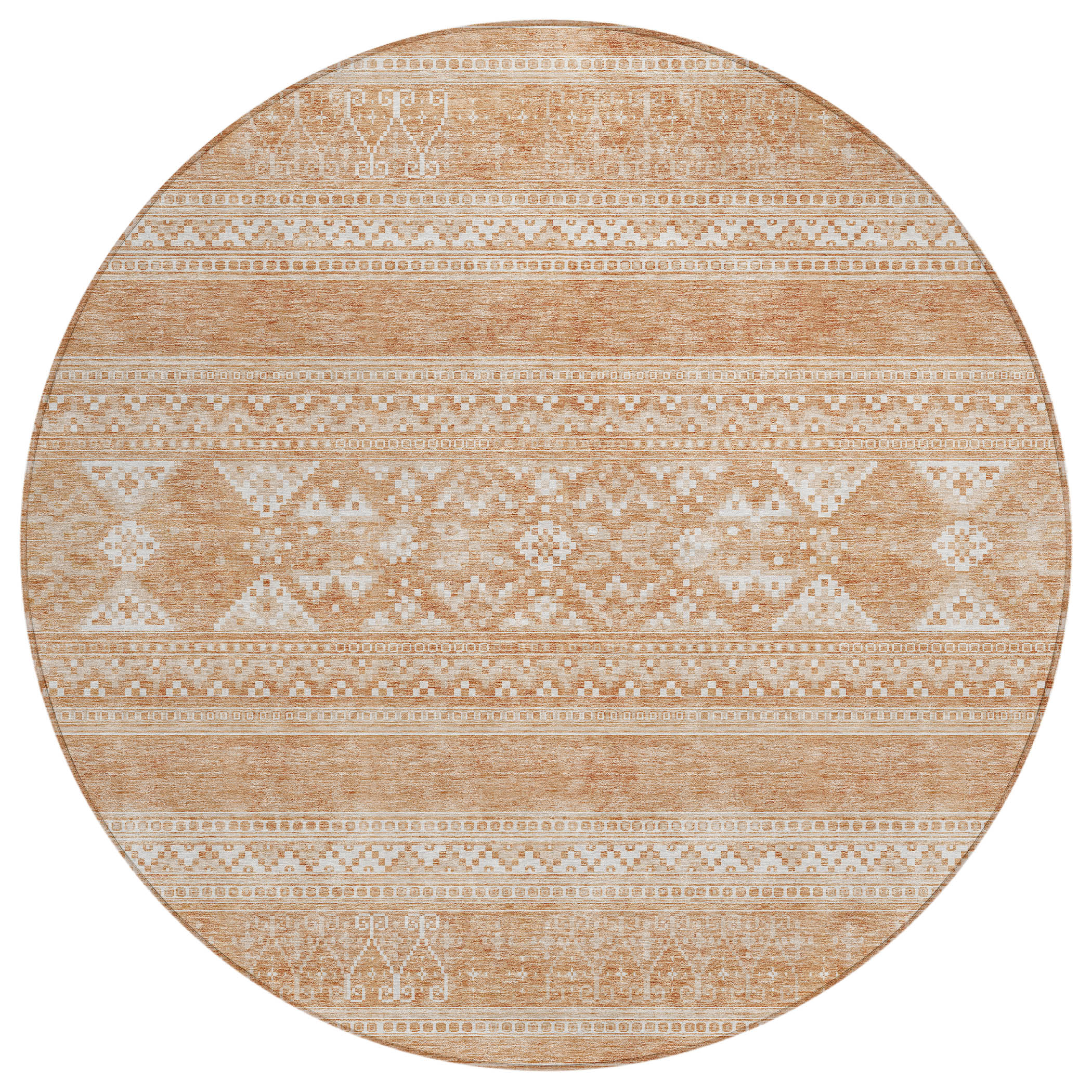 Addison Rugs ACN714CP8RO Chantille ACN714CP 8 x 8 (ft) Polyester Copper Round Indoor/Outdoor Geometric Machine washable Area rug