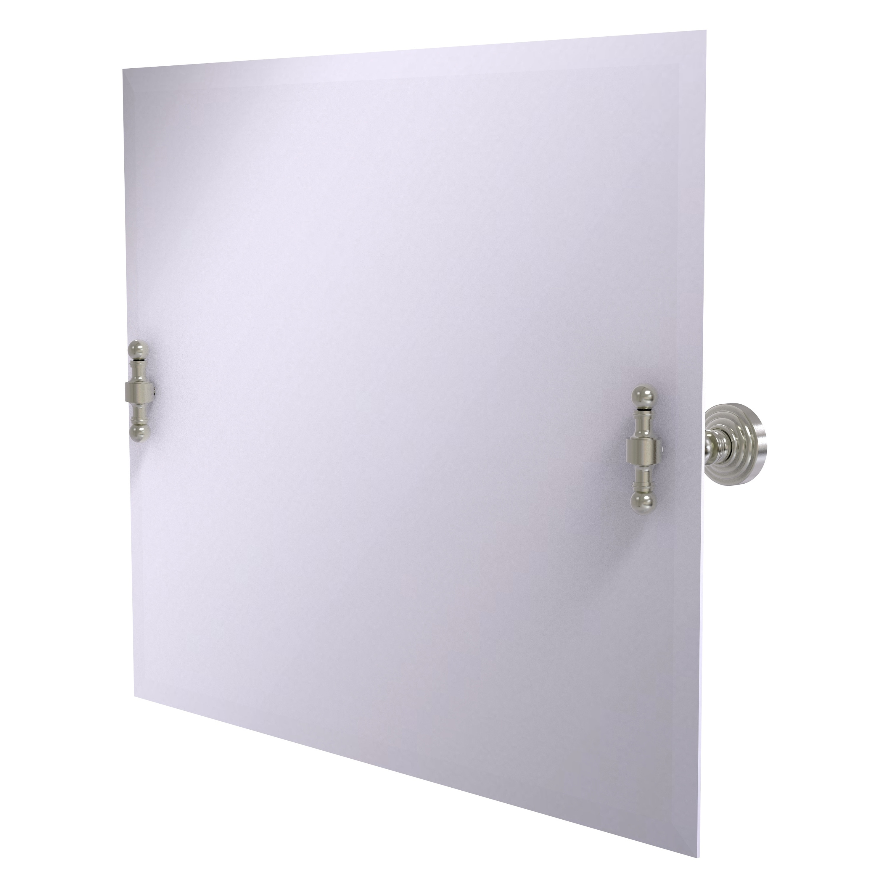 Allied Brass RW-93-SN Retro Wave 26-Inches x 21-Inches Beveled Frameless Rectangle Tilting Bathroom Vanity Mirror ( Satin Nickel )