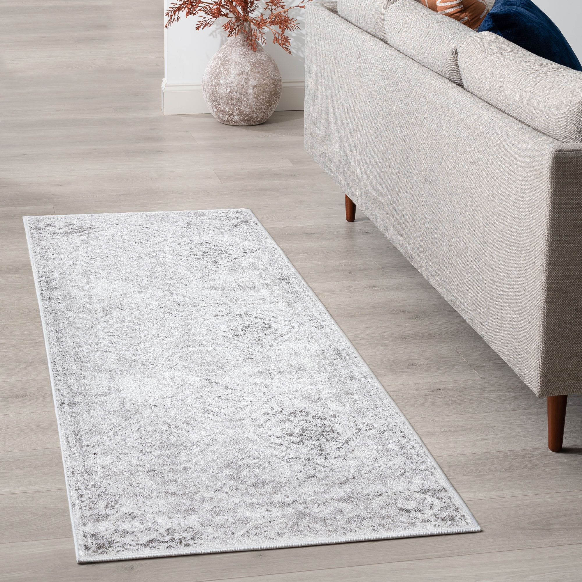 Tayse NEX1402 2X8 Nexus 2 x 8 (ft) Loomed Polypropylene White Rectangular Indoor Runner rug