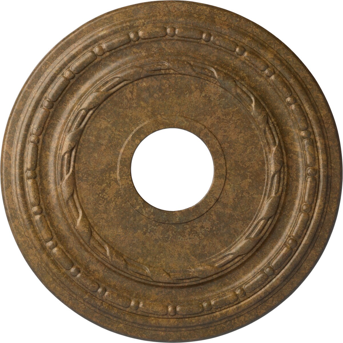 Ekena Millwork CM15DURZS Dublin 15.375-in W x 15.375-in L Painted Rubbed Bronze Polyurethane Whole Ceiling Medallion