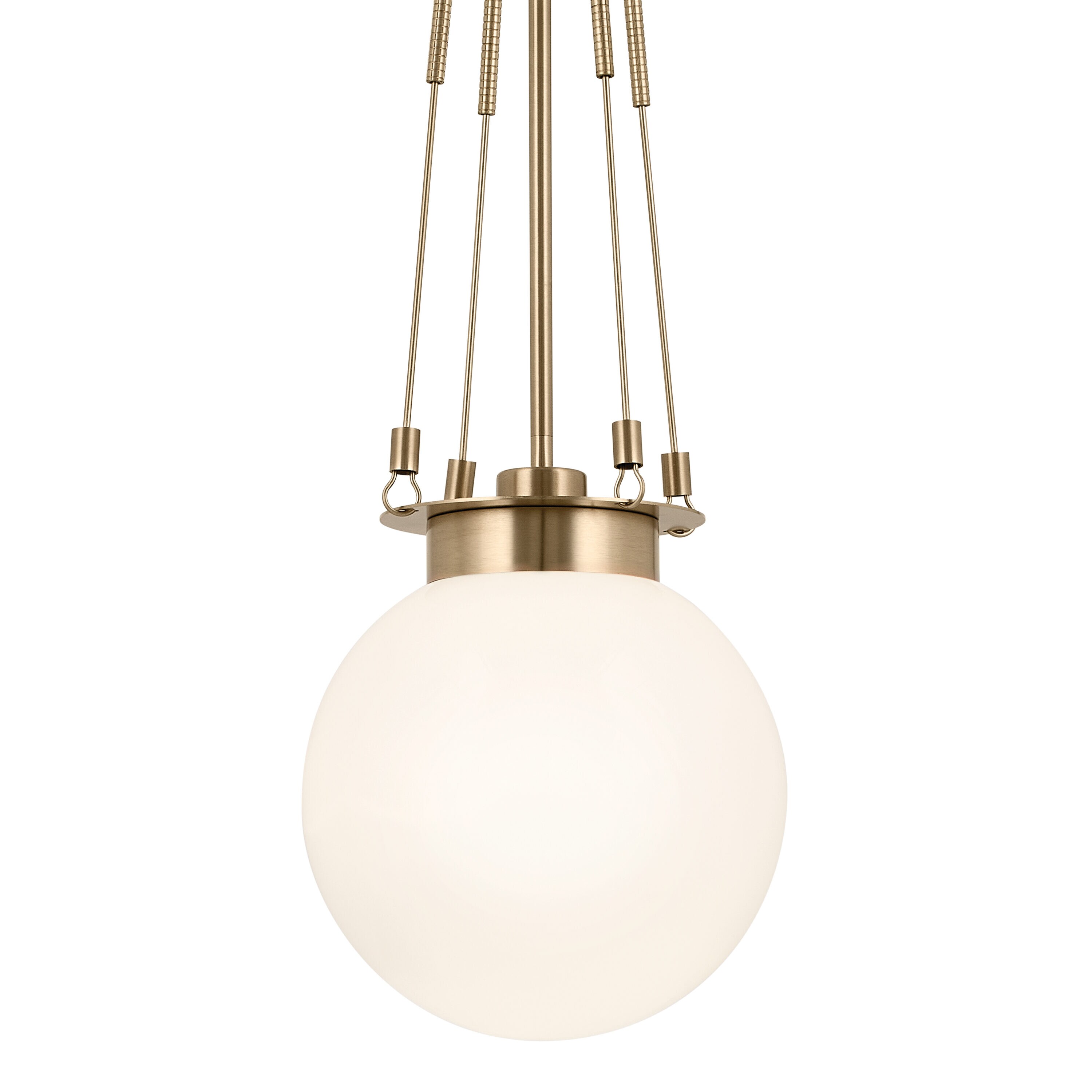 Kichler Albers 1 -Light Champagne Bronze Modern/contemporary Opal glass Globe Large Hanging Pendant light 5384718 Sansujyuku sansujyuku.com