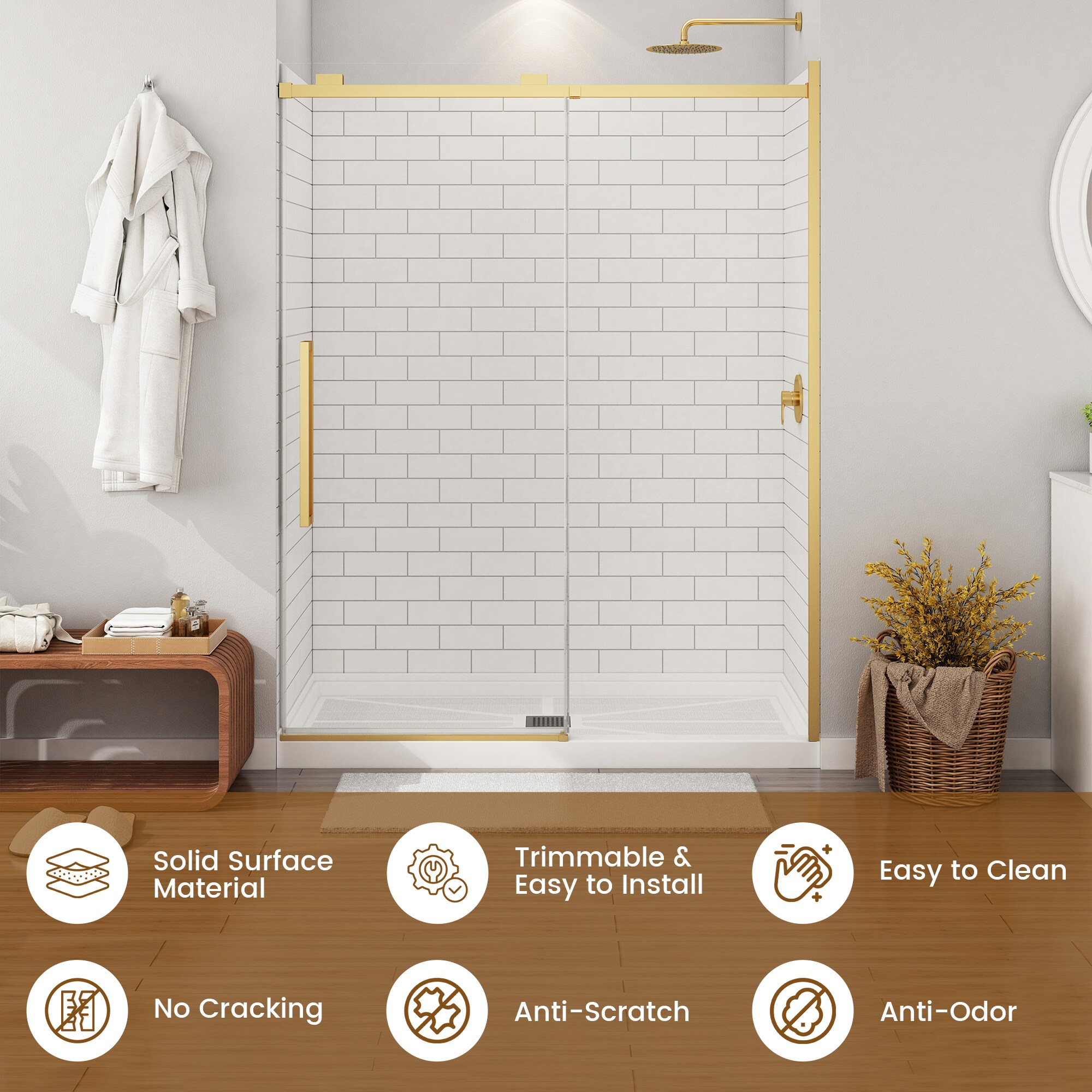 CASAINC CABR1301BG22C15 Alcove-Shower-Kit - View #7