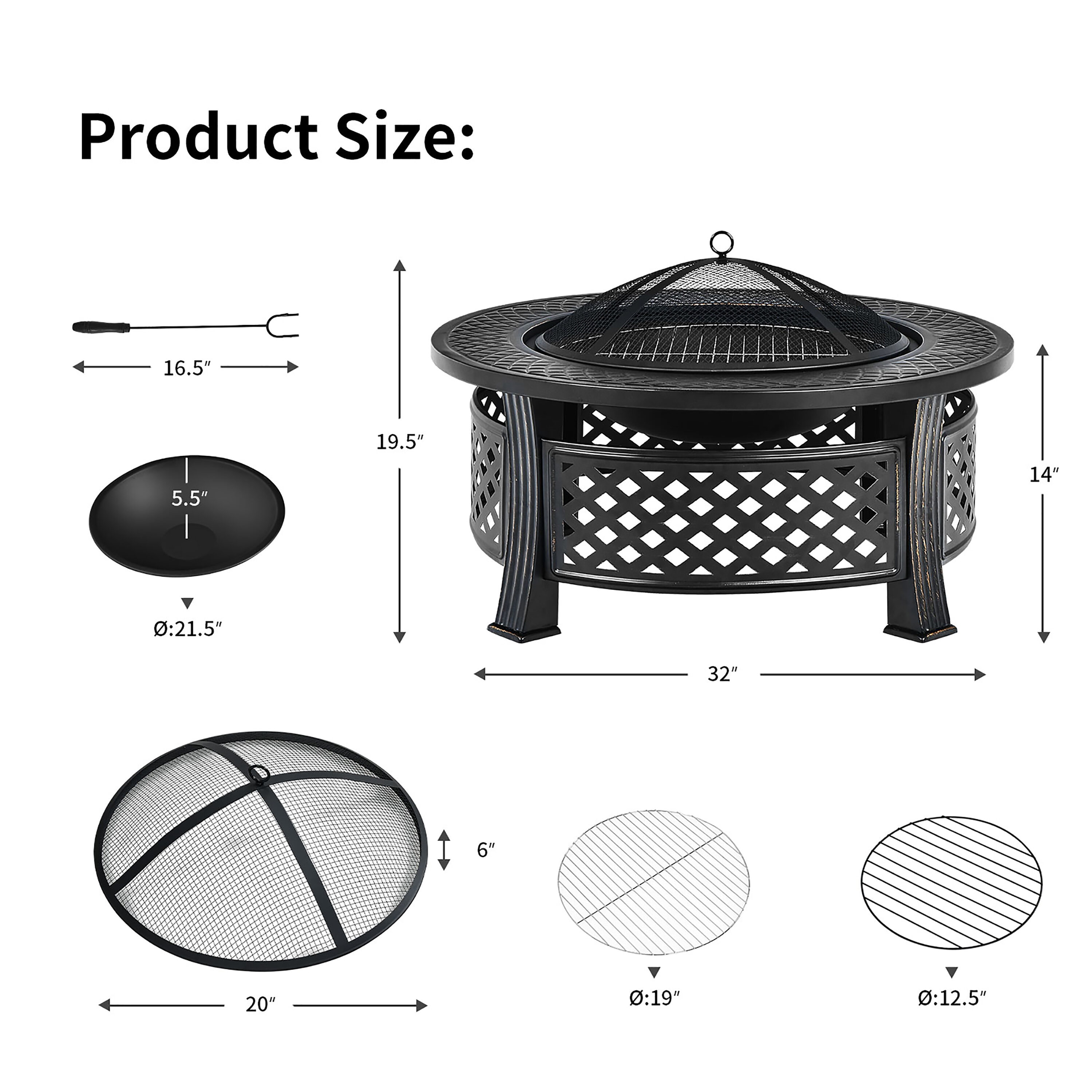 Costway JV10178 Outdoor-Woodburning-Firepits - View #11