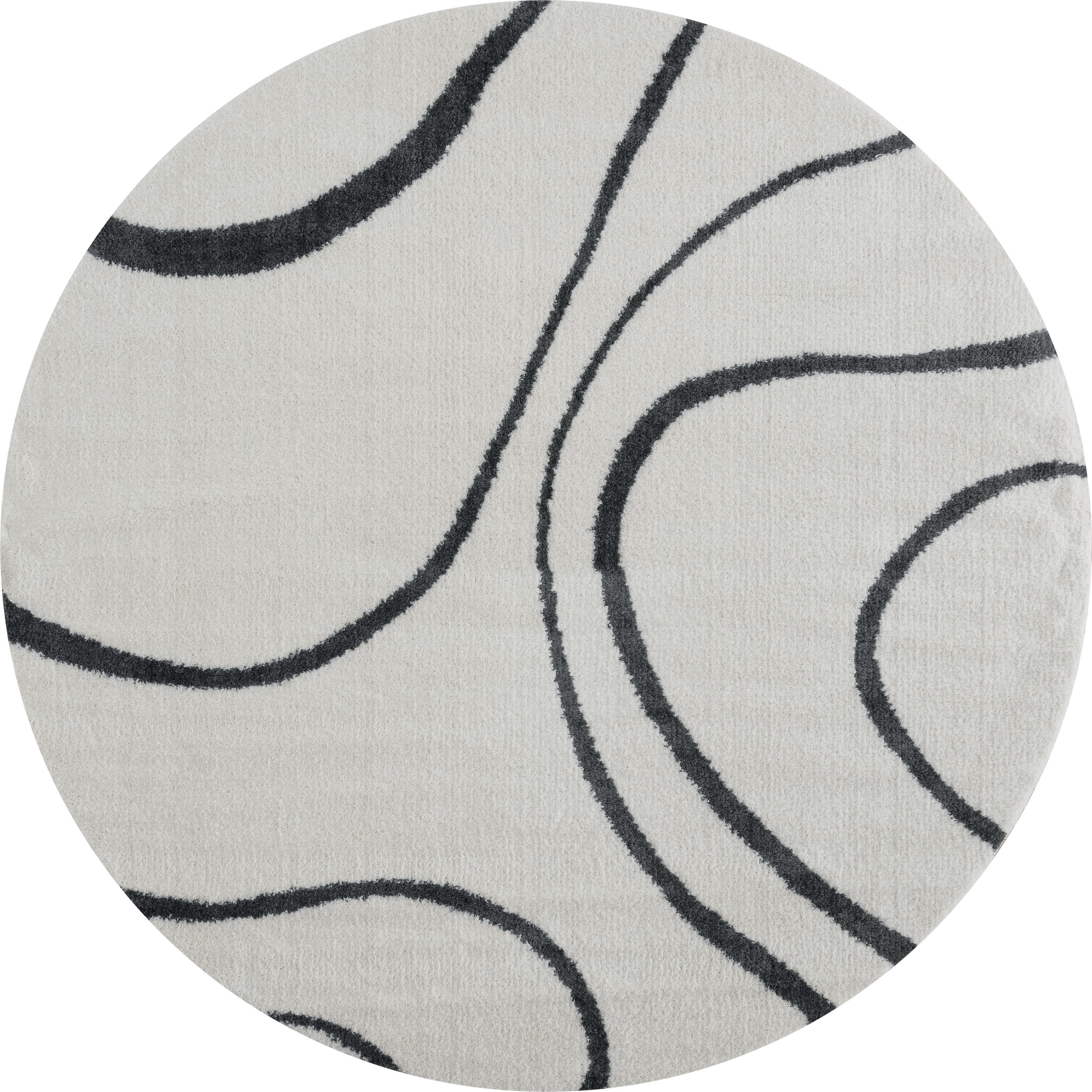 United Weavers Of America 1840 20677 88R Tranquility 8 x 8 (ft) Polyester Smoke Round Indoor Geometric Mid-Century Modern Area rug