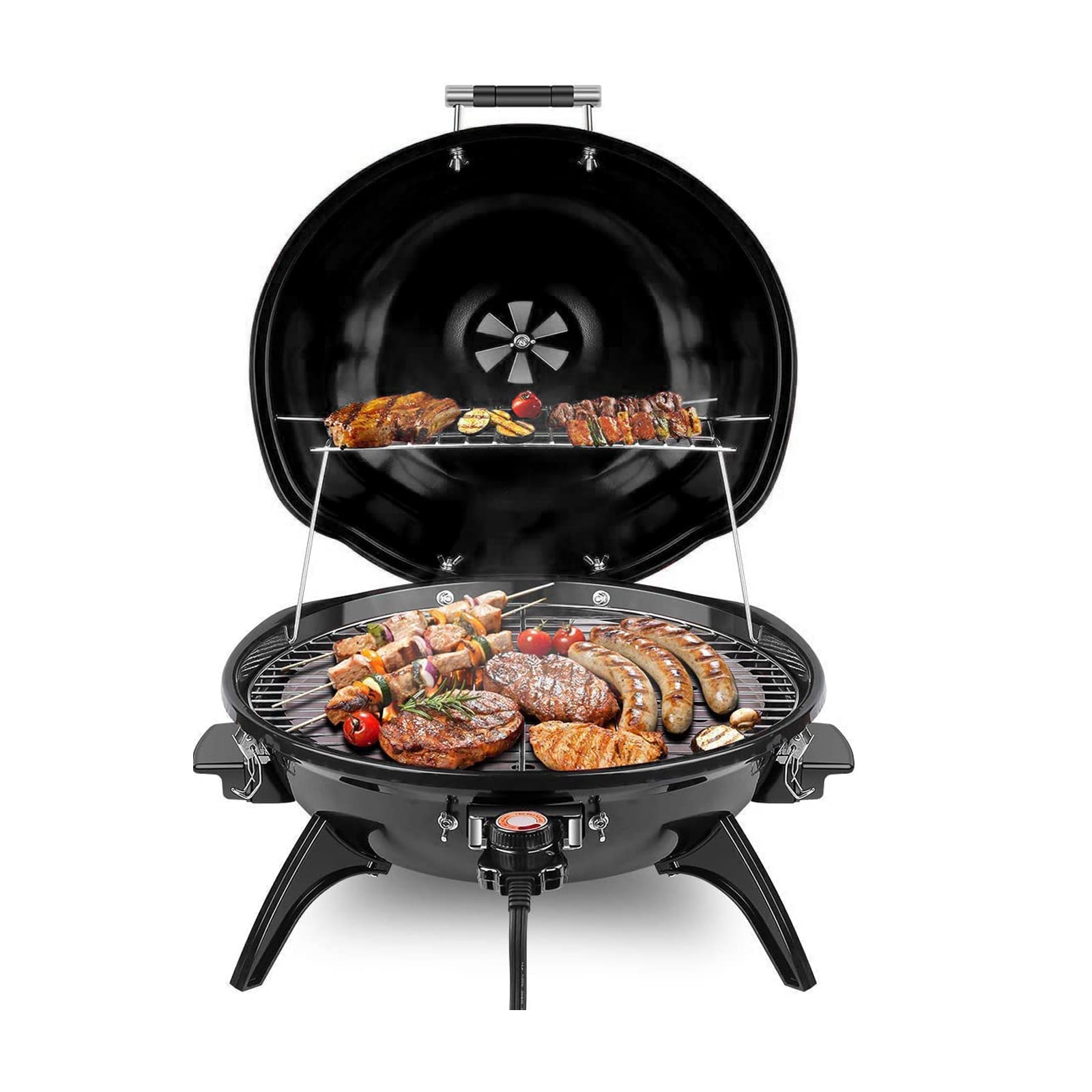 Jeremy Cass Portable Electric Grill - 1600W, Adjustable Temperature  Control, Stainless Steel Cooking Surface, ETL Safety Listed in the Electric  Grills department at