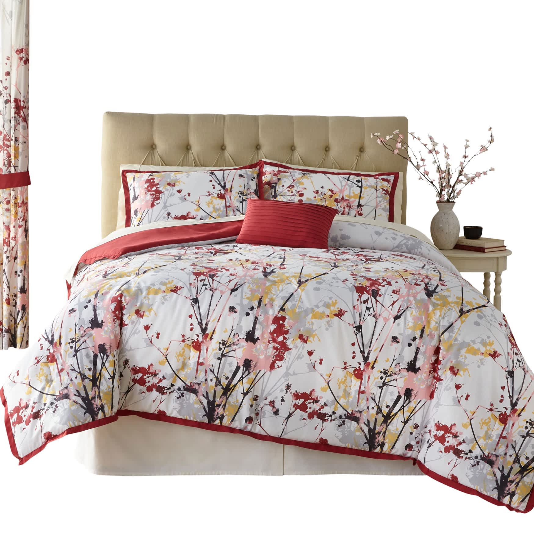 BrylaneHome 196391255416 Funky Floral 6 Piece Comforter Set