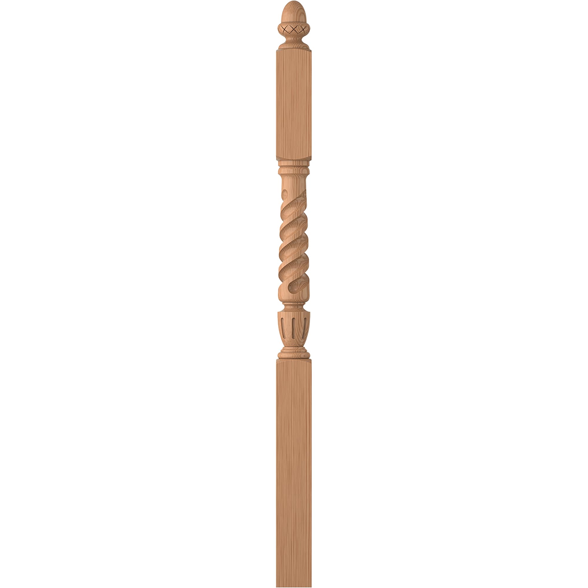 L.J. Smith Stair Systems LJT-3045-AL Regent 3.5-in x 57.75-in Unfinished Alder Balcony Stair Newel Post