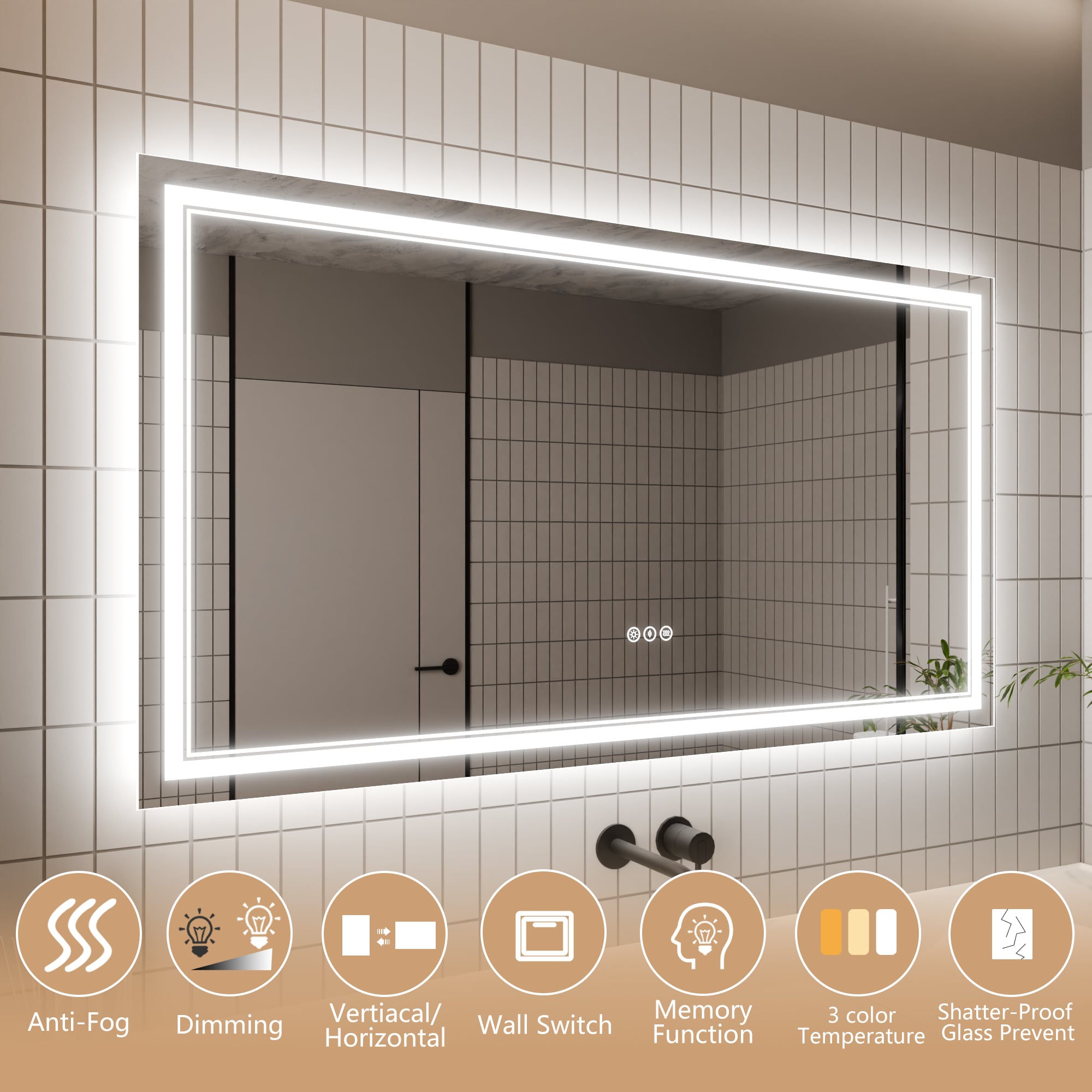 WELLFOR EX-TF3055 Framed-Bath-Mirrors - View #8
