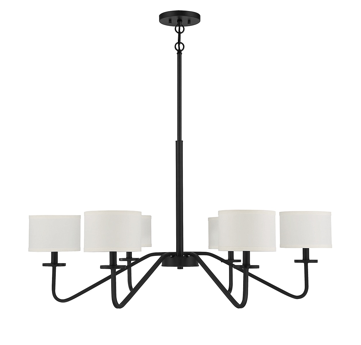 Matte Black 6-Light Candelabra Chandelier with Easy Installation