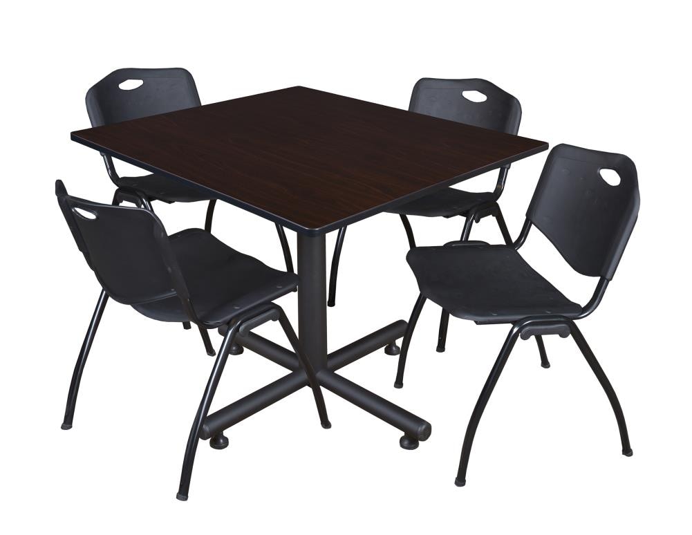 Regency TKB4848MW47BK Breakroom Brown 4-Person Training Table (48-in W x 29-in H)