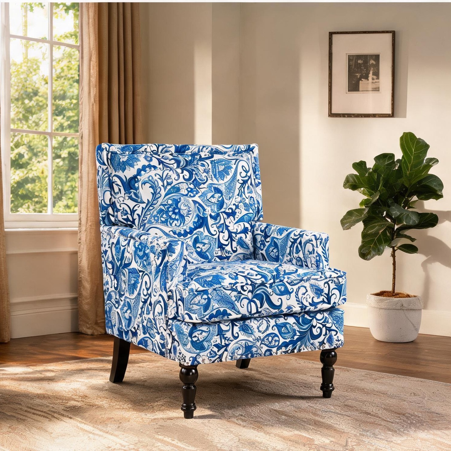 chillscreamni - Solid Wood Frame Chairs and Accent Seating with 27.2 in and Living Room Accent Chair