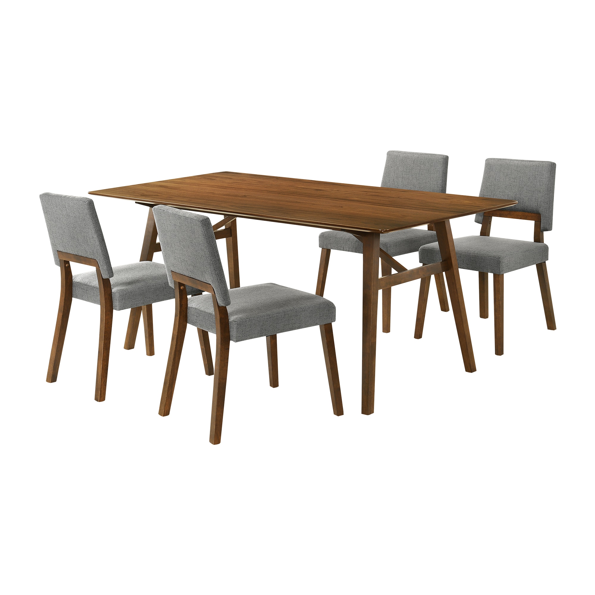 Armen Living SETCHWA5CH Walnut Contemporary/Modern Dining Room Set with Rectangular Table ( Seats 4 )