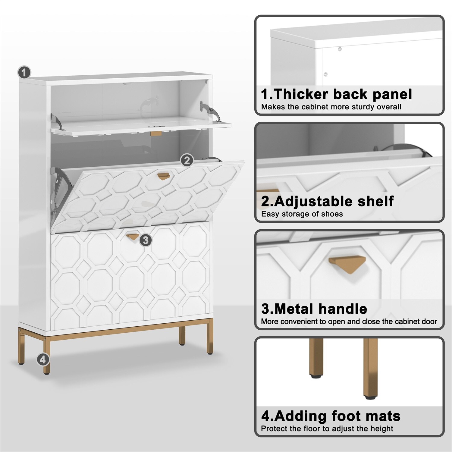 Mondawe MO-JH-XG2-WH Shoe-Racks - View #6