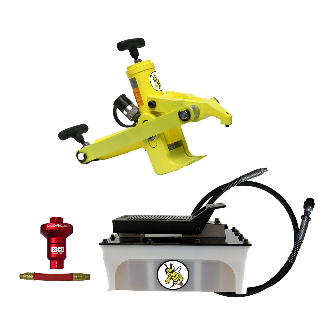 ESCO 10820 Yellow 5-Ton Plastic Air/Hydraulic Jack kit