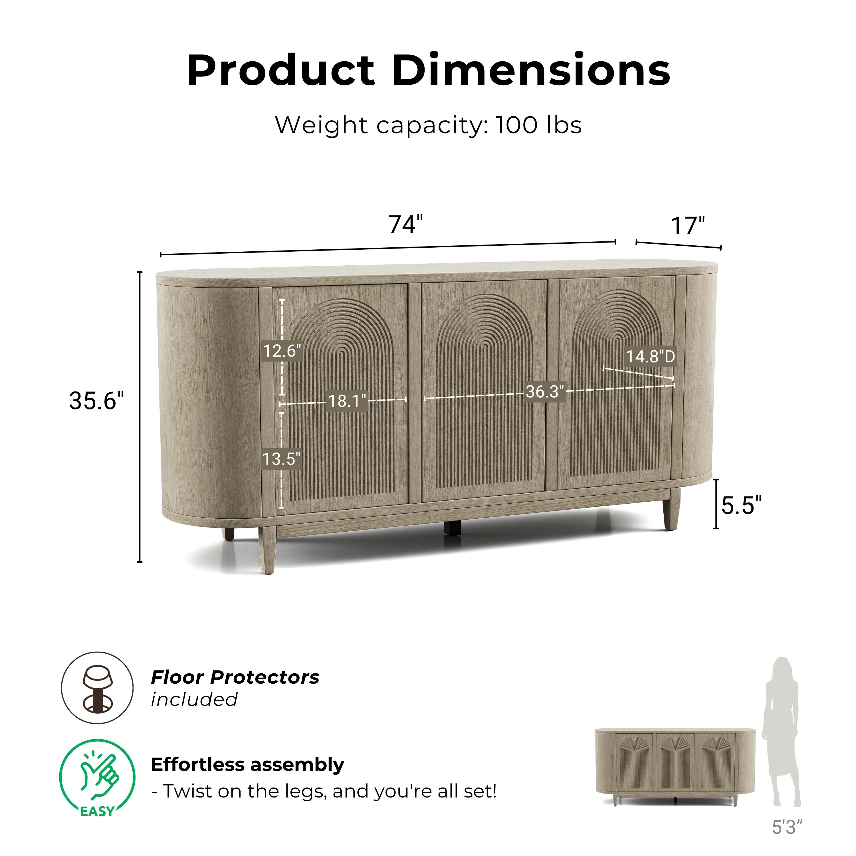 Furniture of America IDF-39004AK-SV Dining-Kitchen-Storarge - View #3