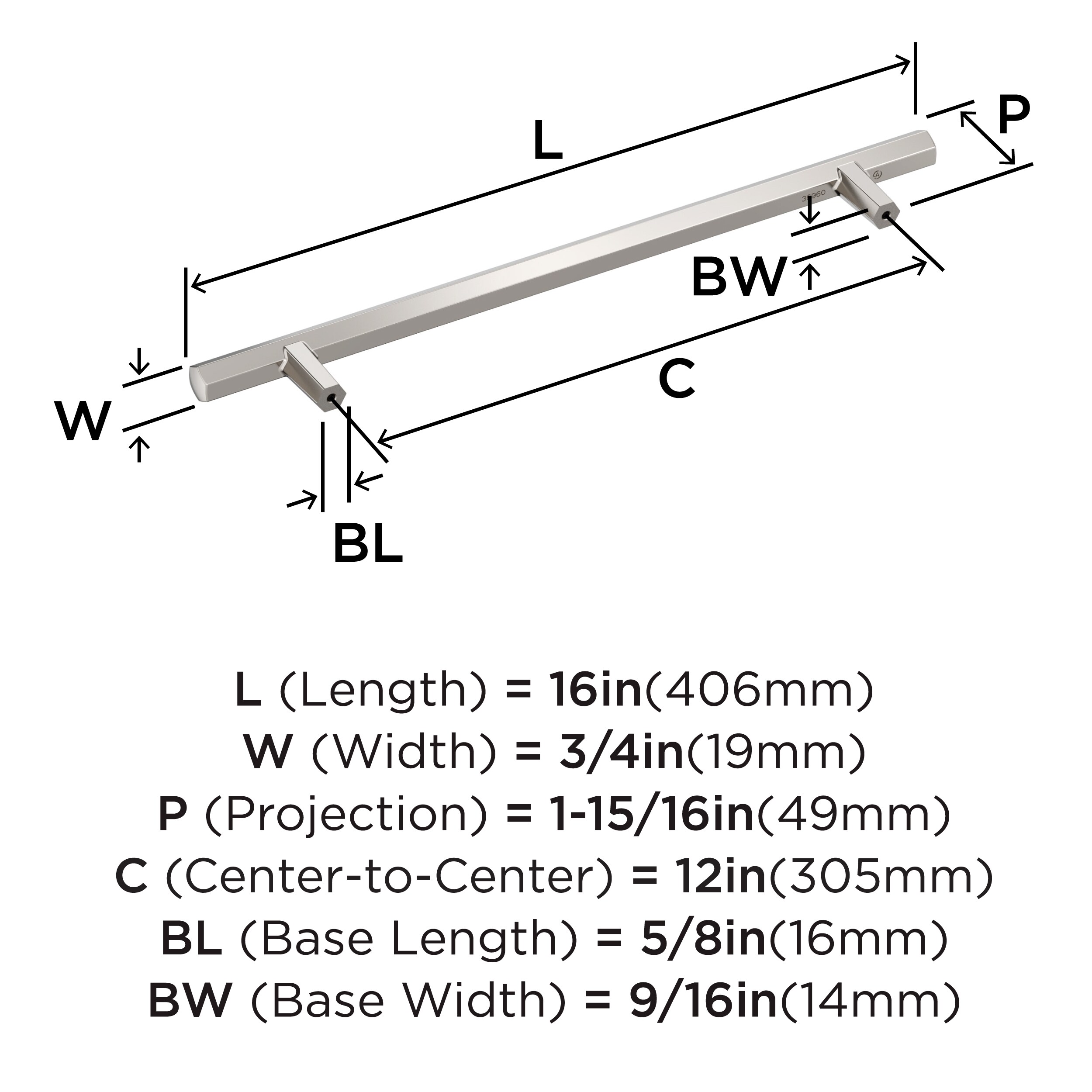 Amerock BP36960PN Cabinet-Pulls - View #3