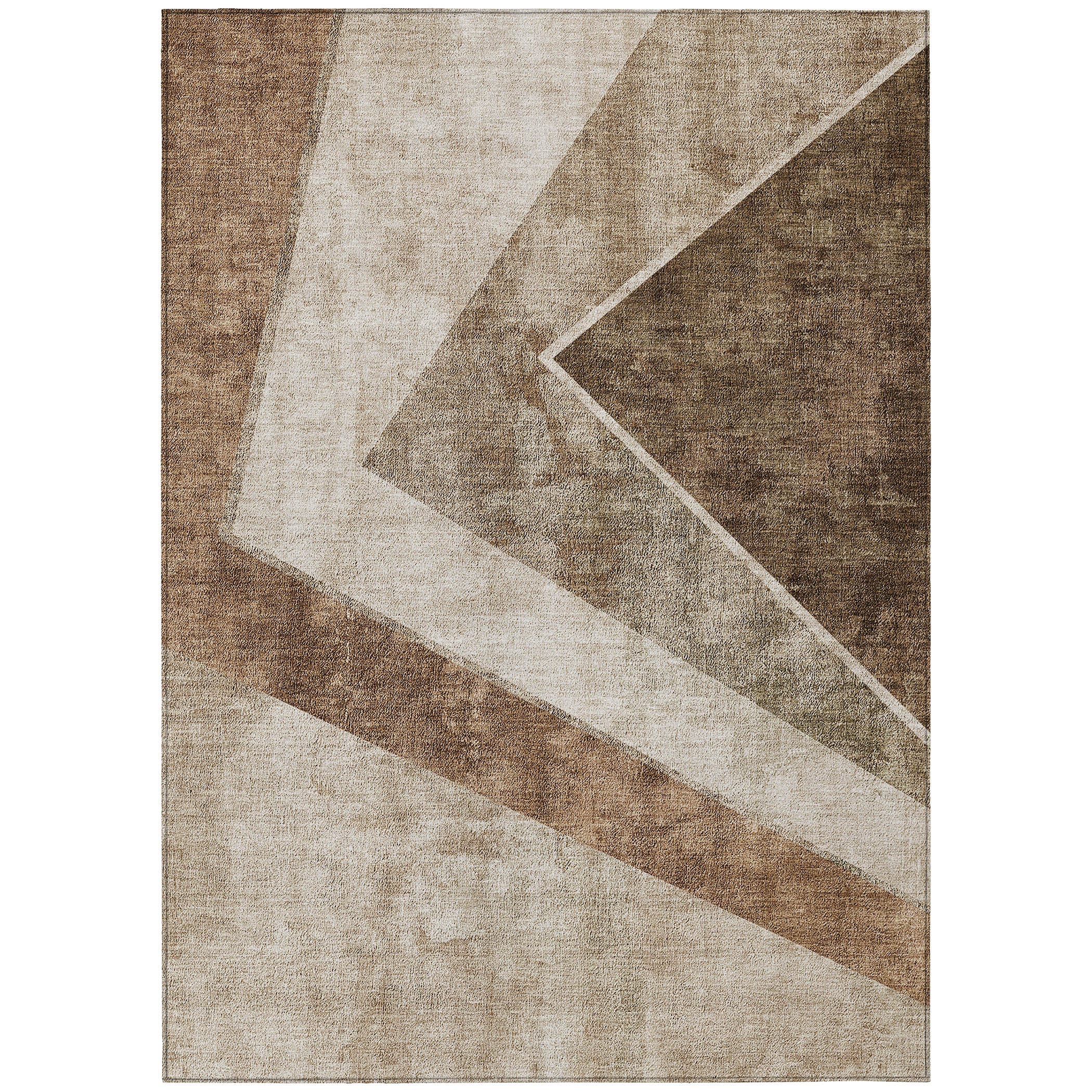 Addison Rugs ACN671BR10X14 Chantille ACN671BR 10 x 14 (ft) Polyester Brown Rectangular Indoor/Outdoor Geometric Machine washable Area rug