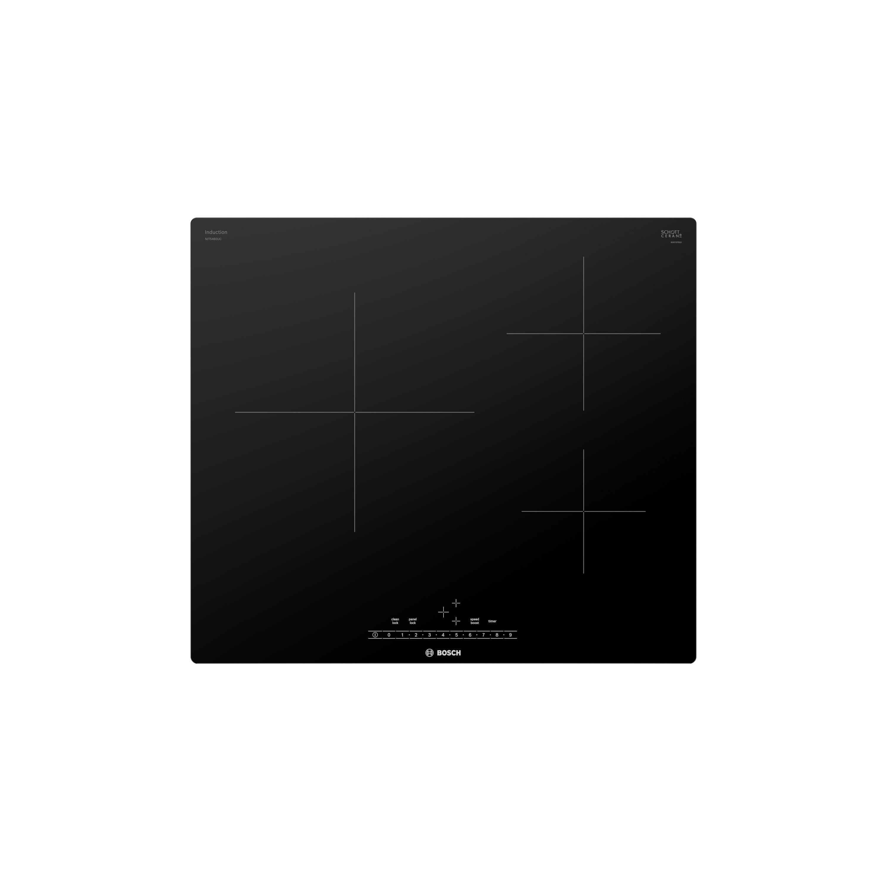 Bosch NIT5460UC 500 Series 24-in 3 burners Black Induction Cooktop