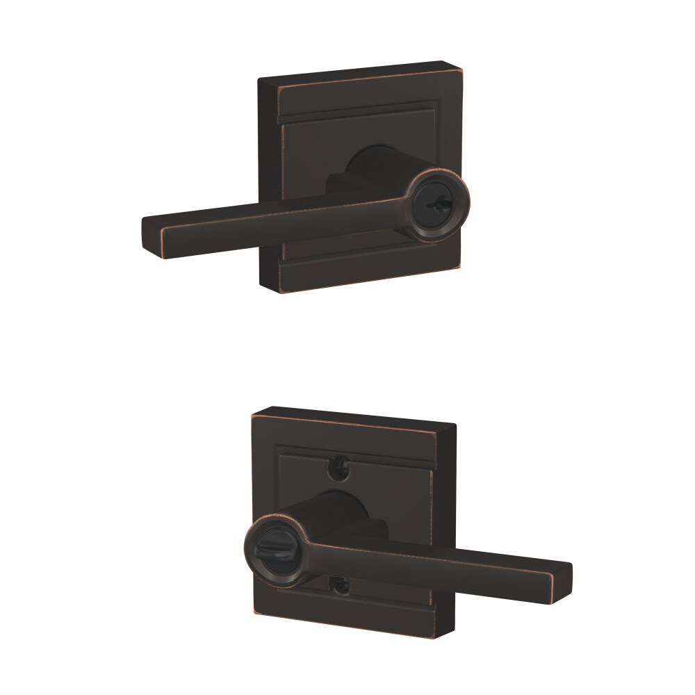 Schlage Latitude- Upland Aged Bronze Universal Exterior Keyed