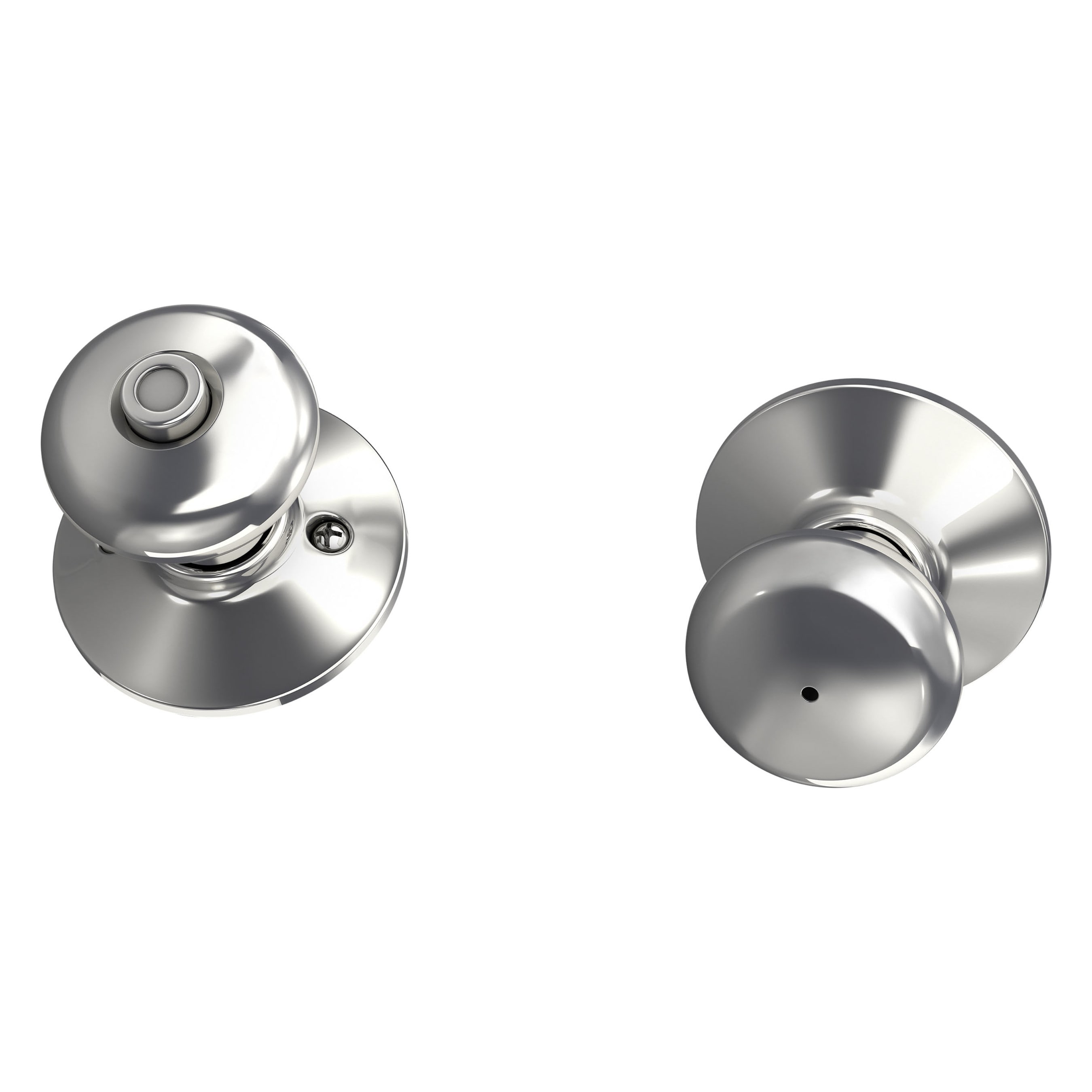 Schlage F40 PLY 625 Plymouth Polished Chrome Interior Bed/Bath No deadbolt Privacy Door Knob