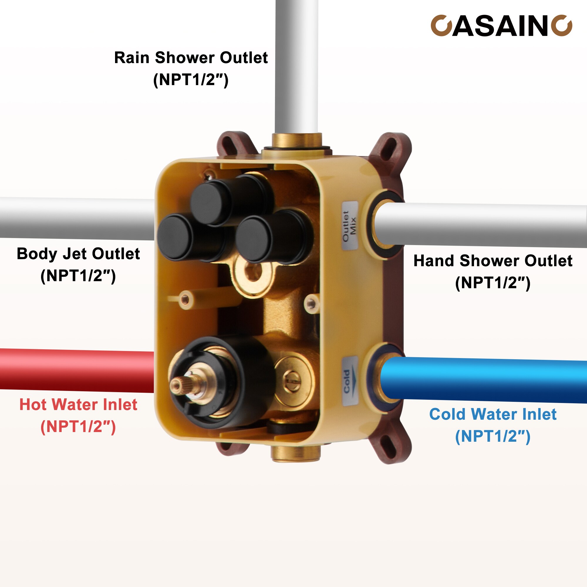 CASAINC CS6216-12MB Showerhead-Bar-Panels - View #10