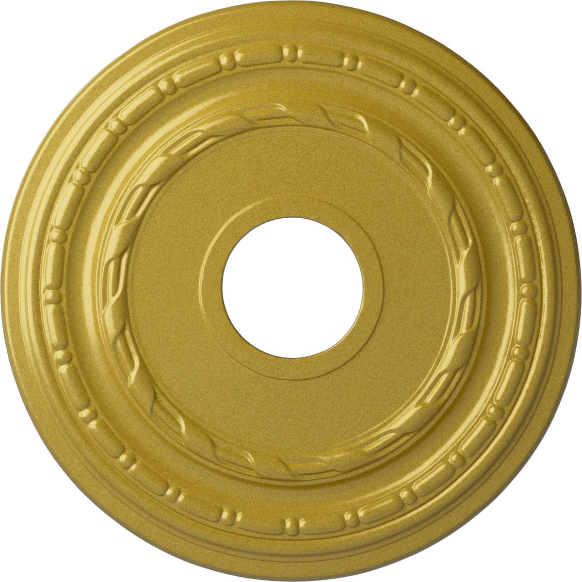 Ekena Millwork CM15DURGS Dublin 15.375-in W x 15.375-in L Painted Rich Gold Polyurethane Whole Ceiling Medallion