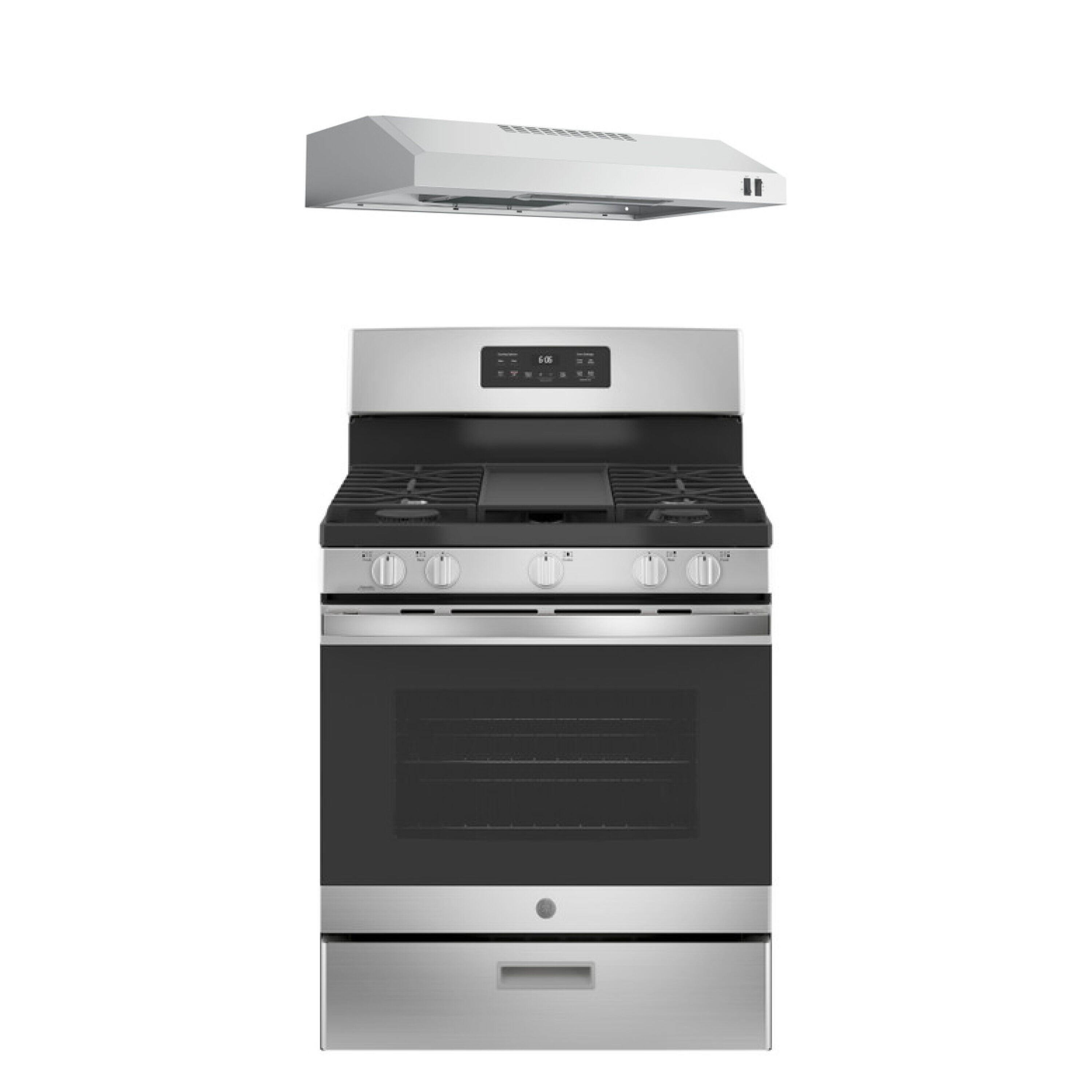 GE 30-in 5 Burners 5-cu ft Freestanding Natural Gas Range (Stainless Steel)