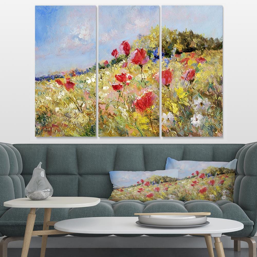 Designart 28-in H x 36-in W Floral Print on Canvas in the Wall Art ...