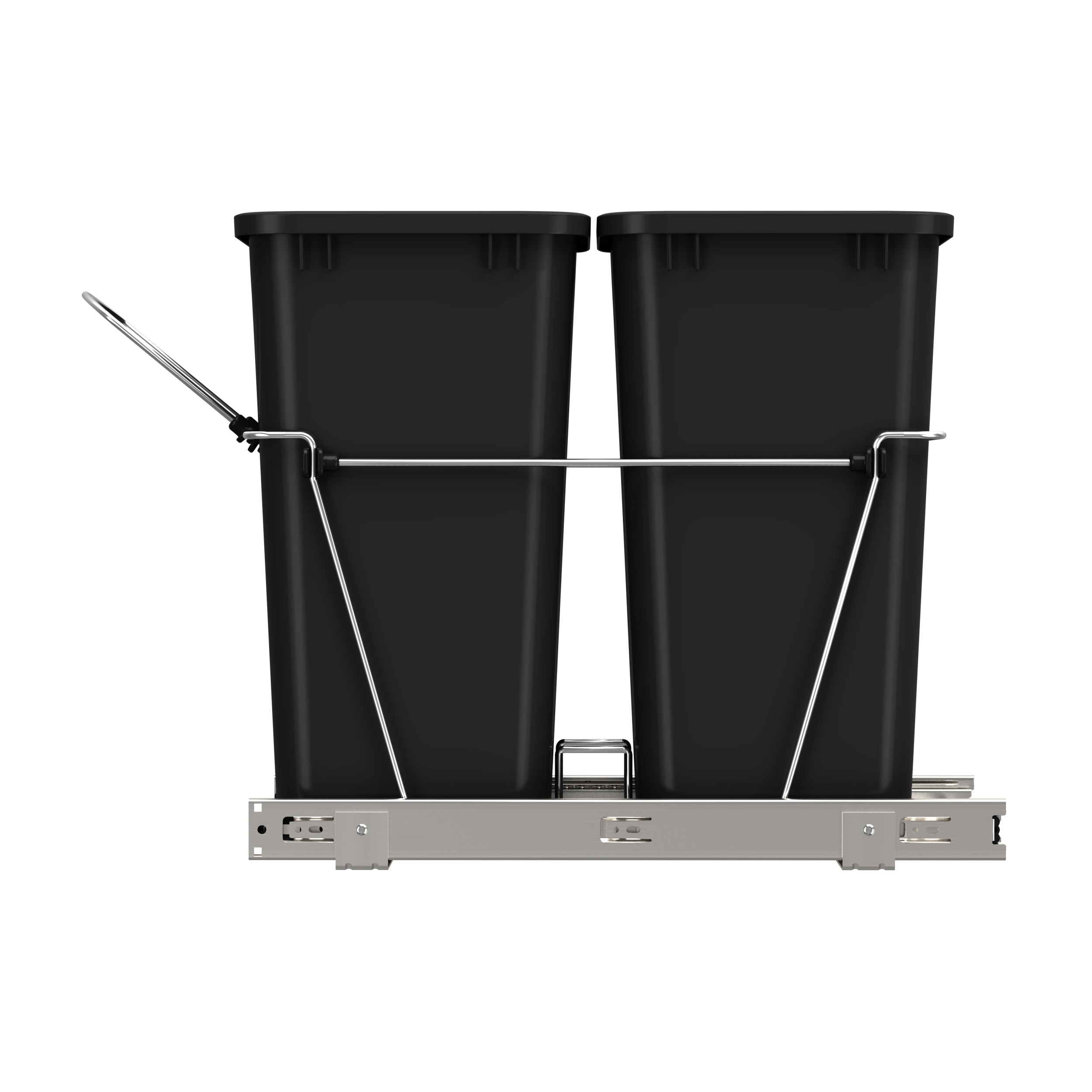 Hardware Resources Preassembled 35 Quart Single Pullout Waste Container System Black