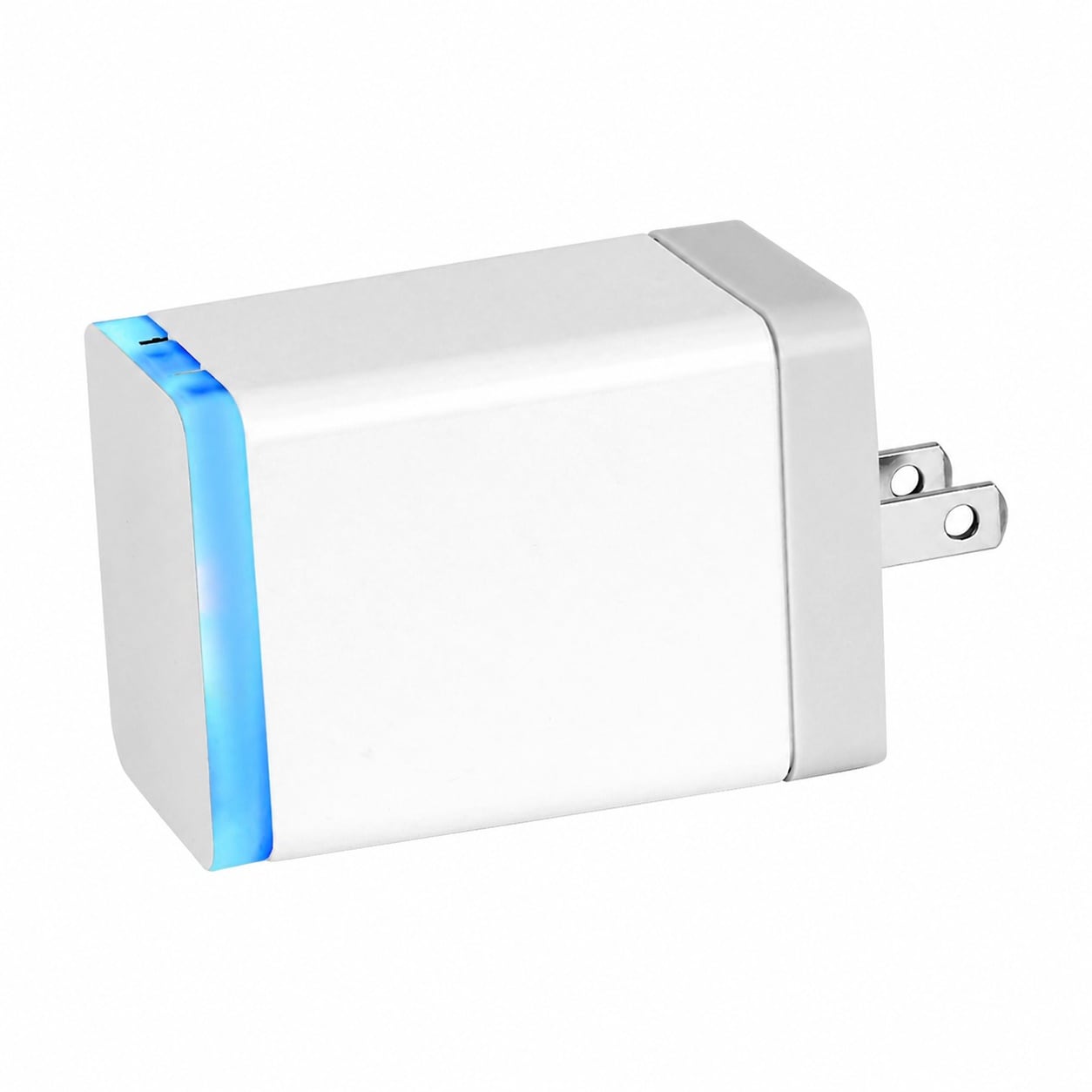 Phyfalip  Plug In Air Ionizer for Home and Travel Compact Foldable Prongs Quiet Odor Eliminator No Filter Needed Dual Sided Ion Release Soft Blue