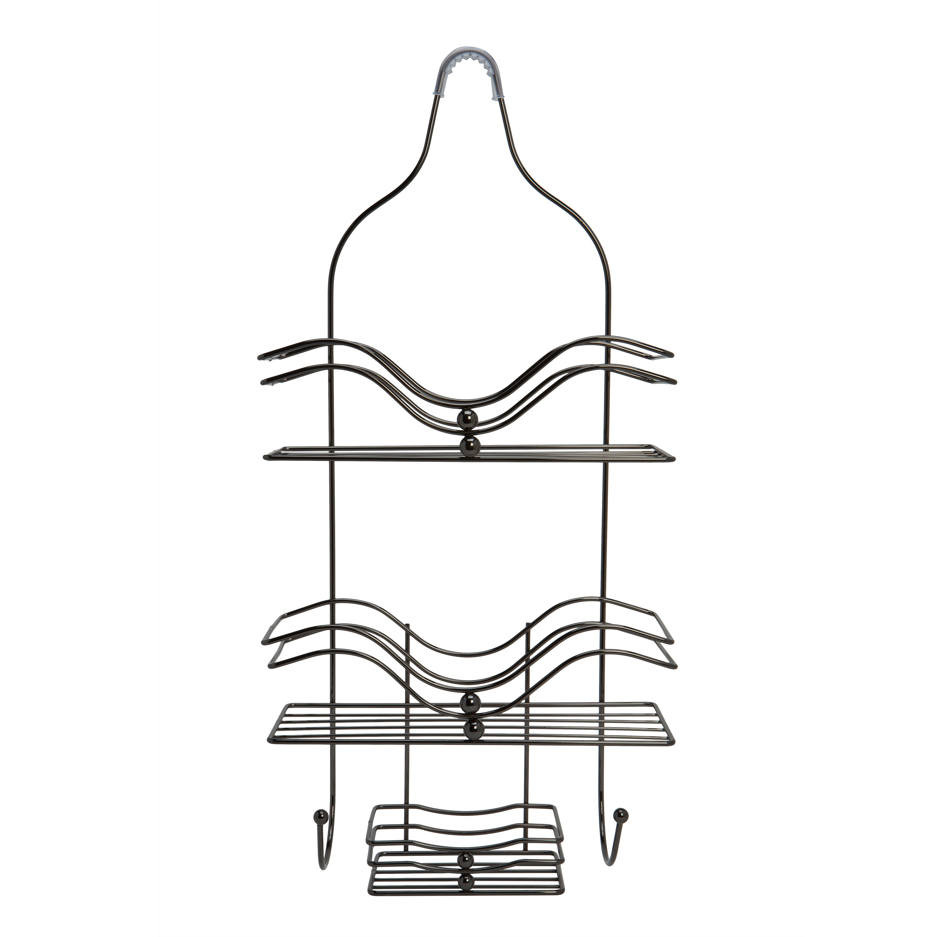 Bath Bliss Onyx Steel 3Shelf Over The Showerhead Hanging Shower Caddy