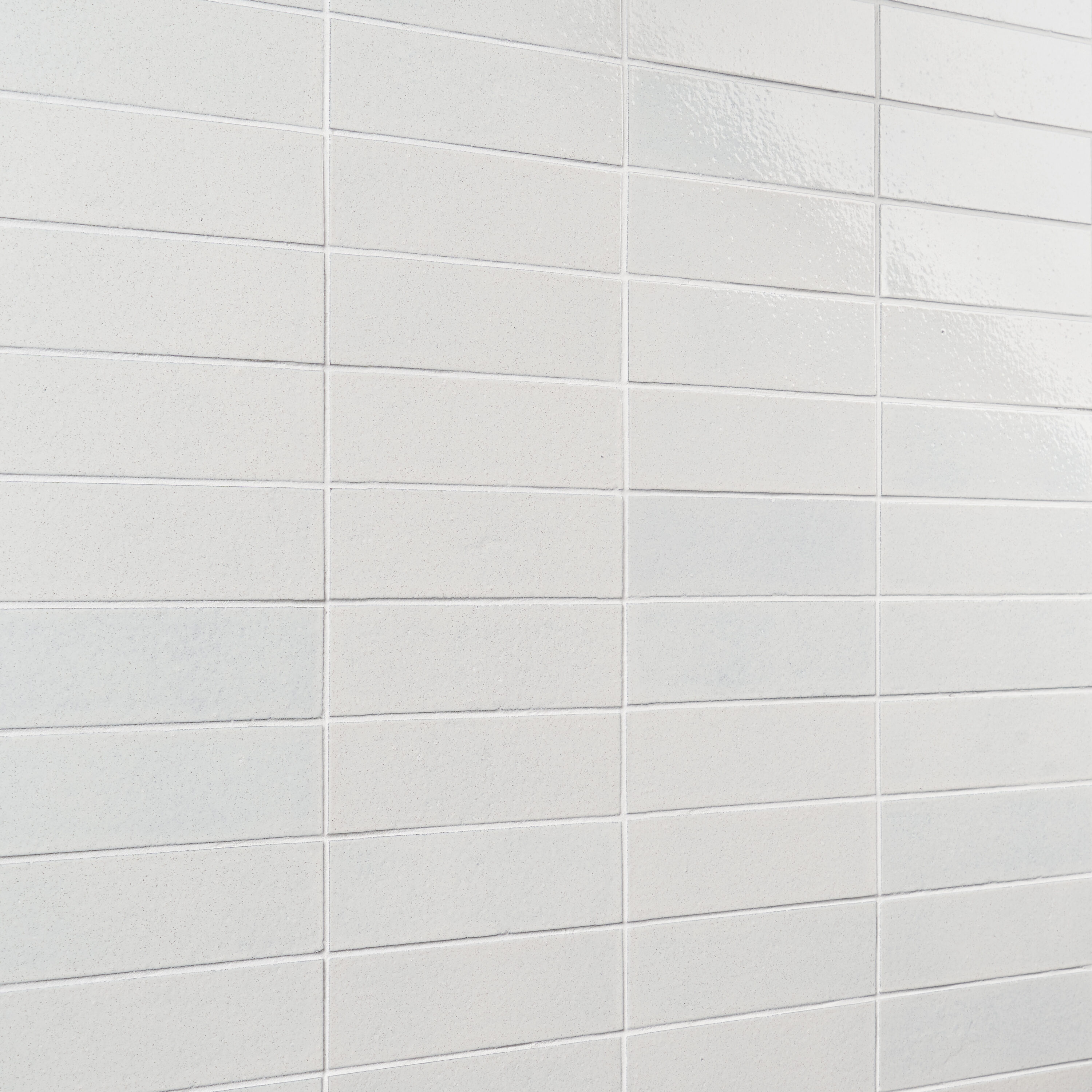 Cotton Glossy White Lava Stone Subway Wall Tile 2" x 8"