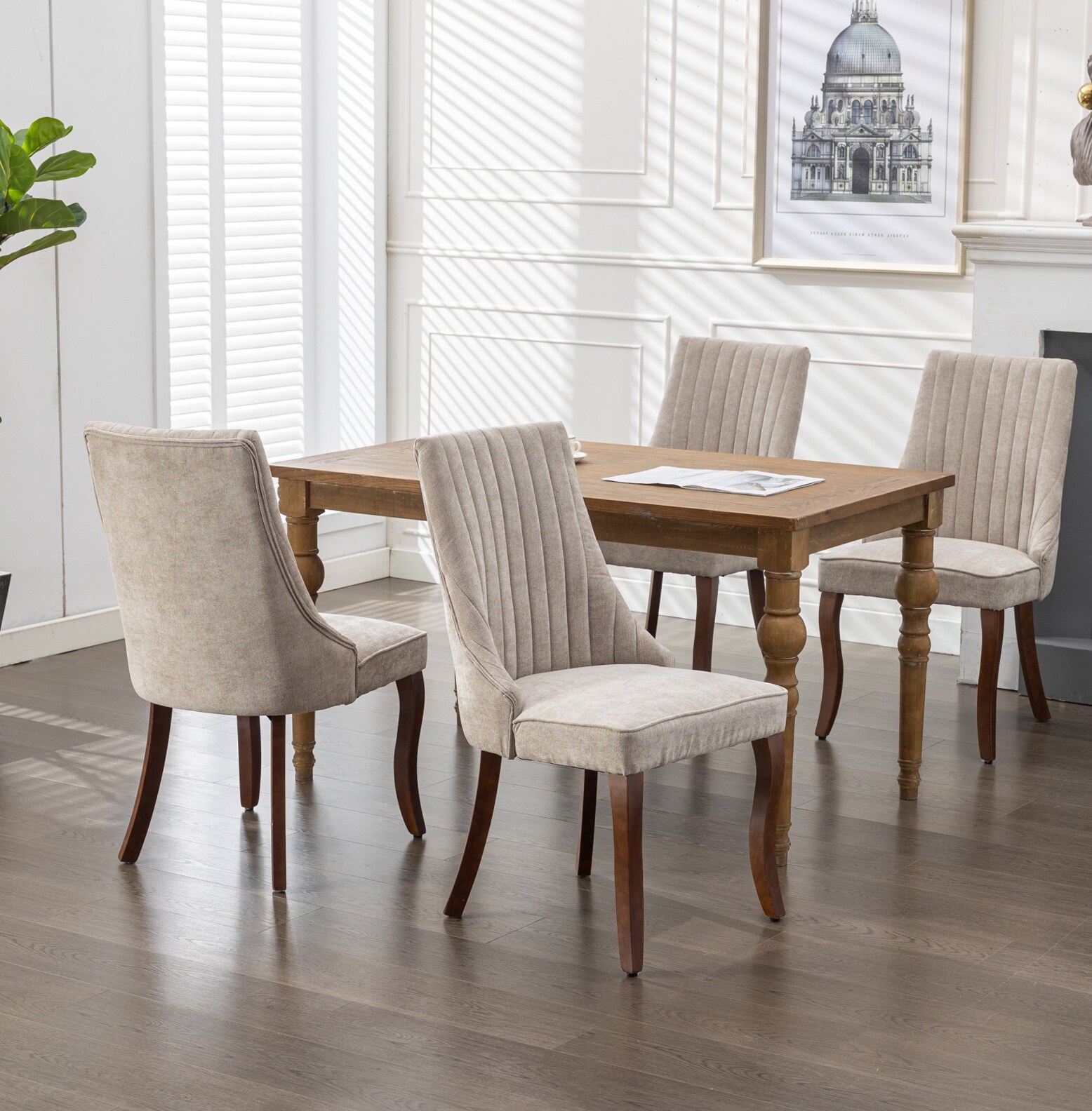 Hrinhom HC-W7001-BEIGE Dining-Chairs - View #4