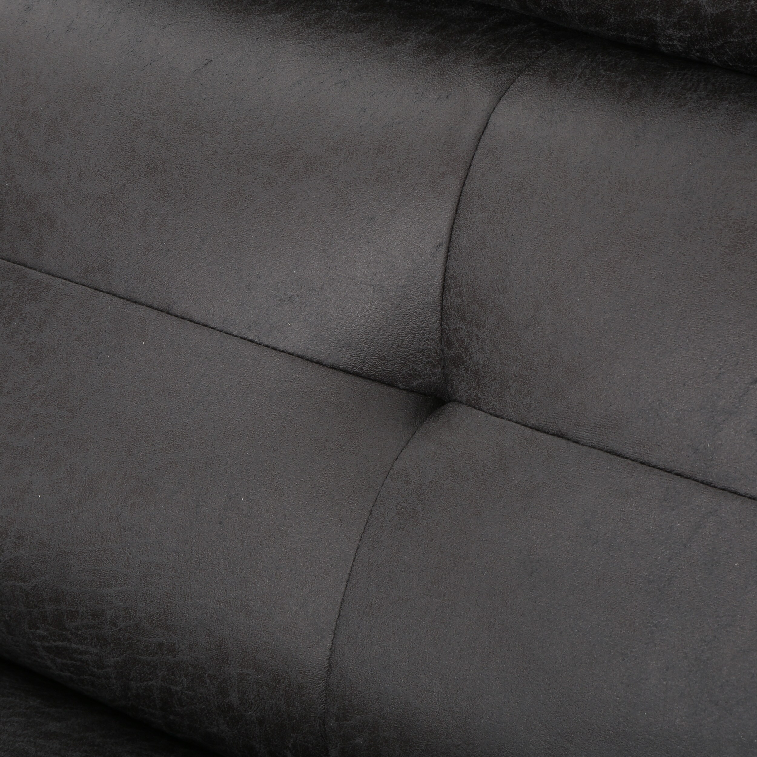 Slate Gray Microfiber 2-Seater Recliner with Wood Frame