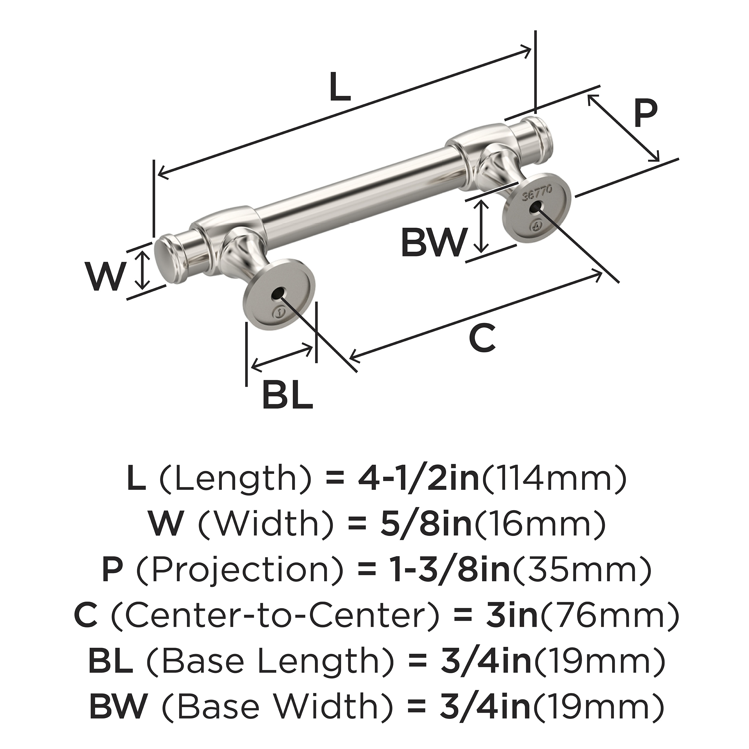 Amerock BP36770PN Cabinet-Pulls - View #3