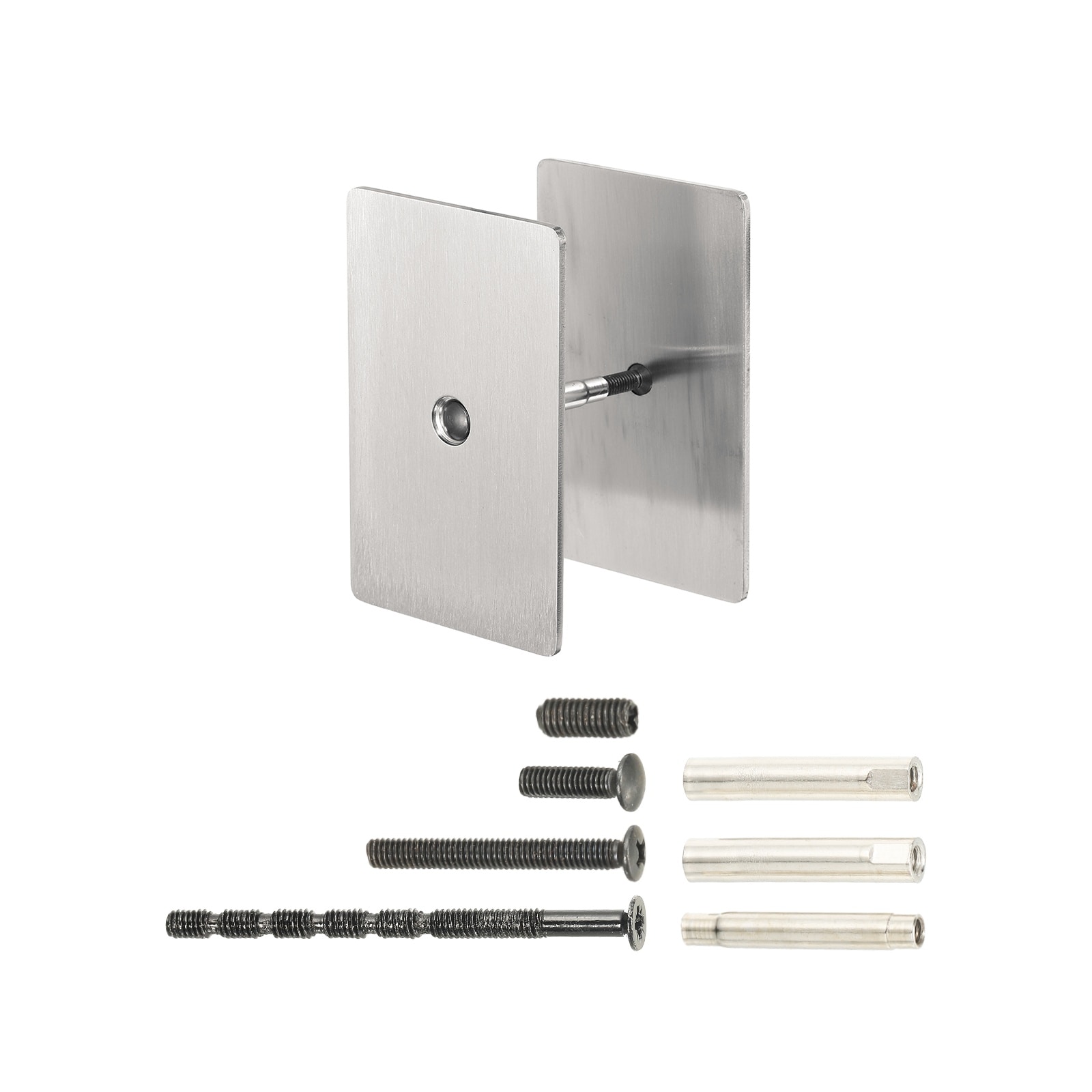 PATIKIL Door Hole Cover Plate 3-1/8x2 Inch Stainless Steel Rectangle Deadbolt Knob Hole Repair Fits Doors 1-3/16inch to 4-3/4inch Thick for Hole Filling Decoration Silver