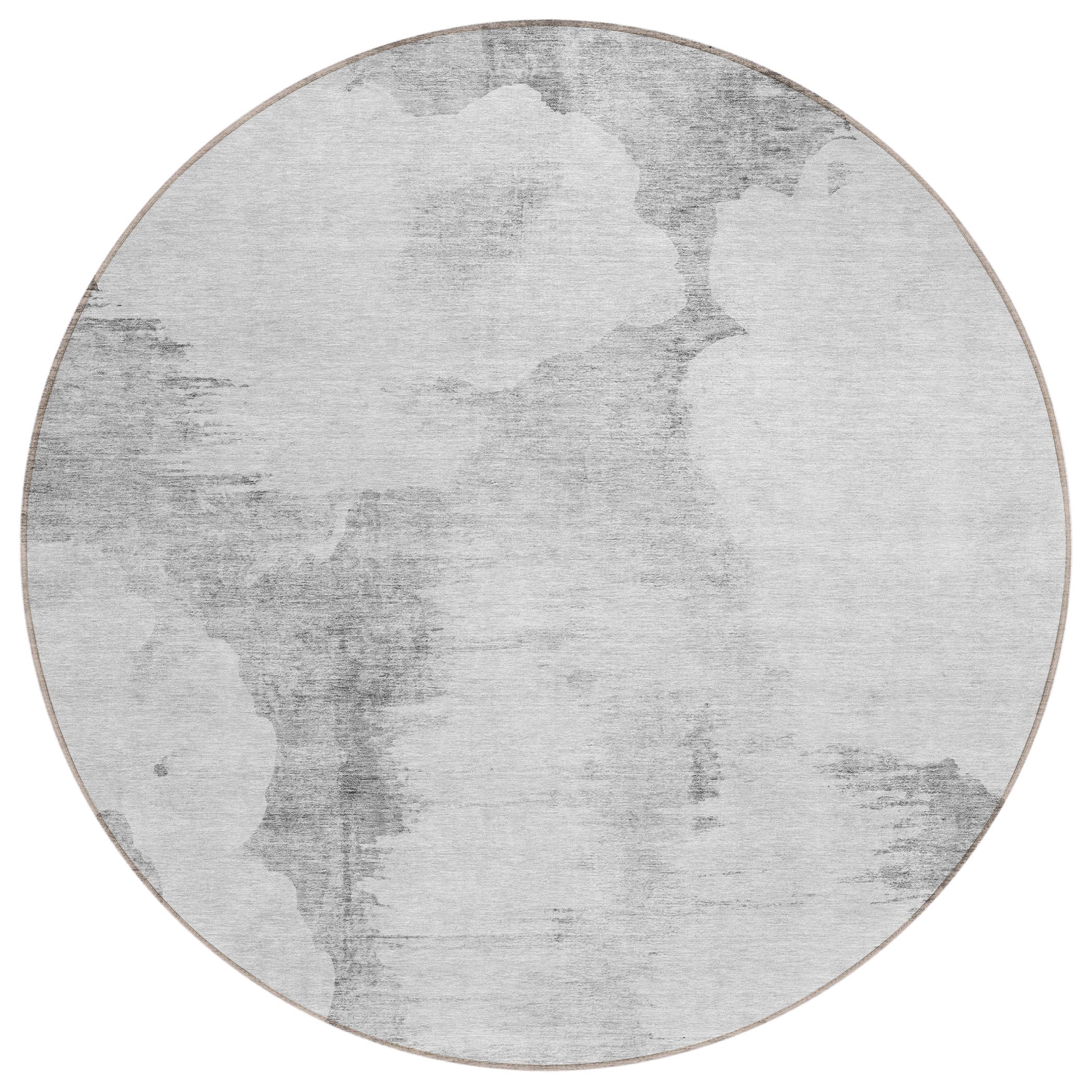 Addison Rugs ACN710SV8RO Chantille ACN710SV 8 x 8 (ft) Polyester Silver Round Indoor/Outdoor Geometric Machine washable Area rug
