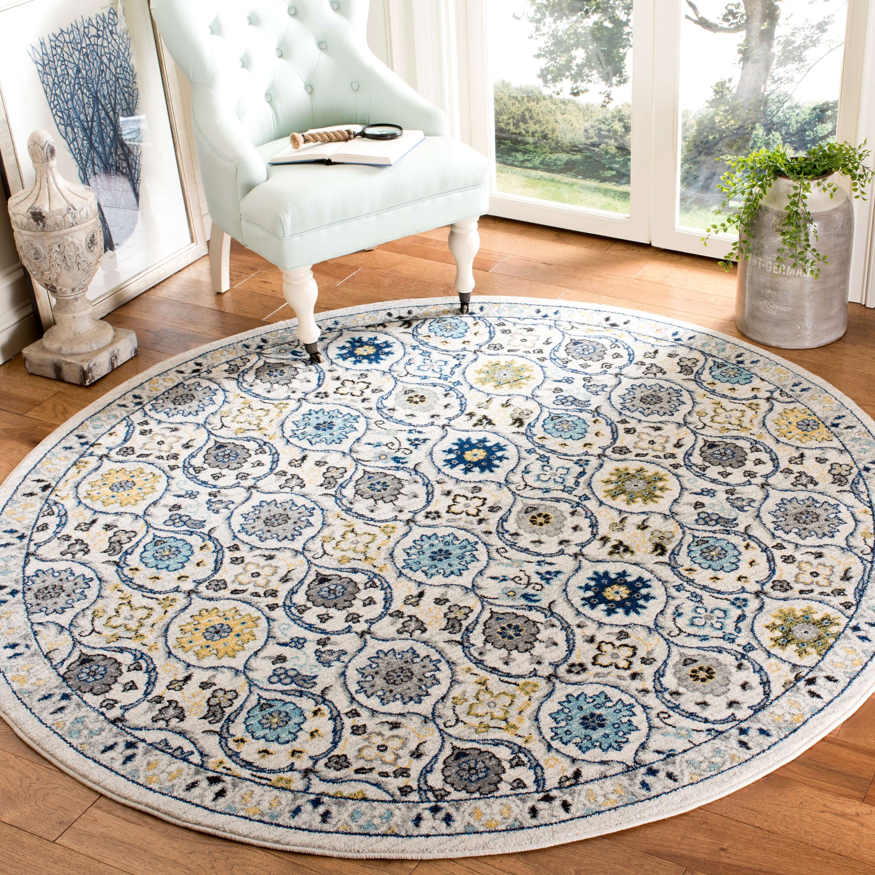 Safavieh Evoke EVK210C-3 3' x 5' Ivory/Blue Area Rug