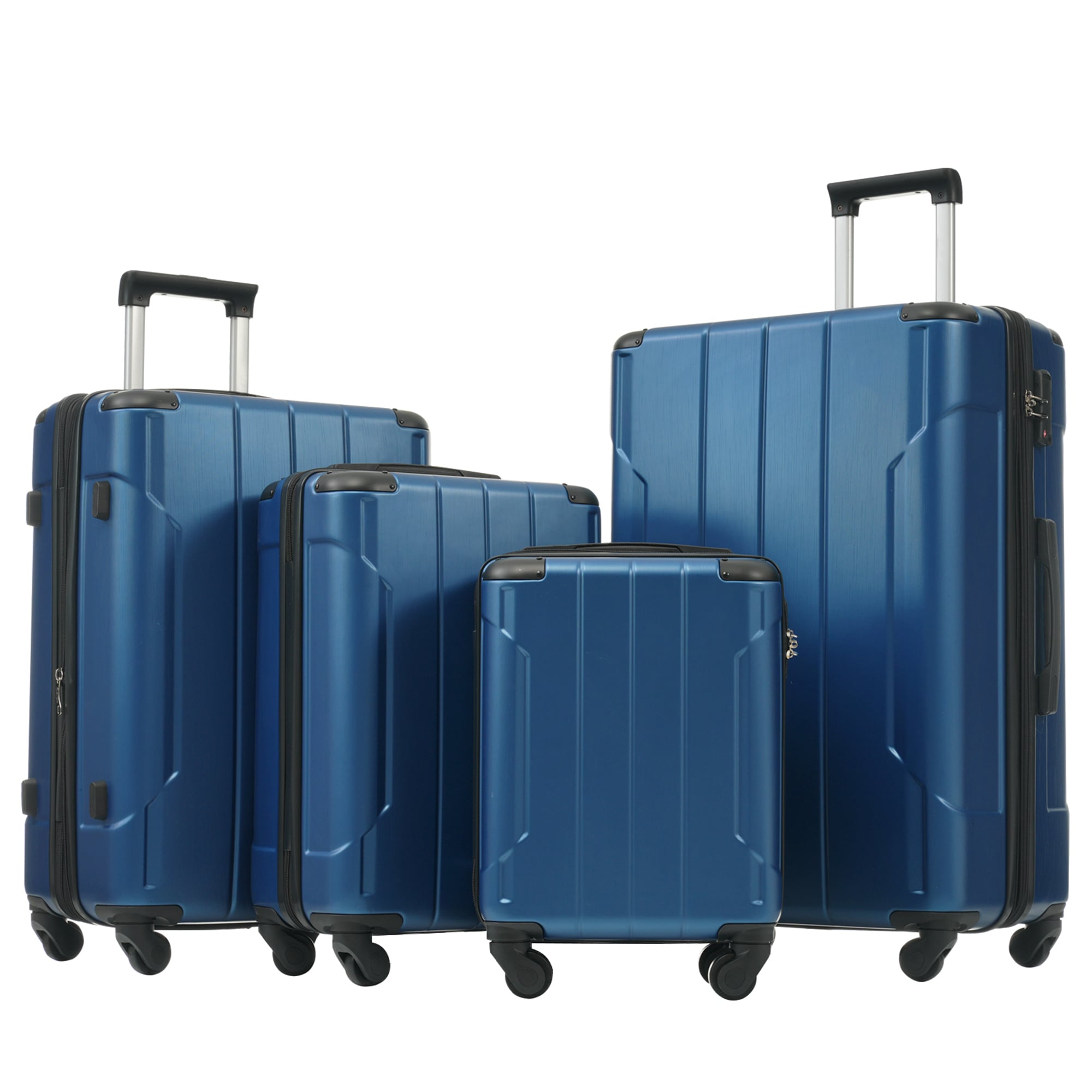 Bybafun YD9500022 18.5 x 11.6 x 29.5" Blue Plastic Hardshell Suitcase set 6 -Bag