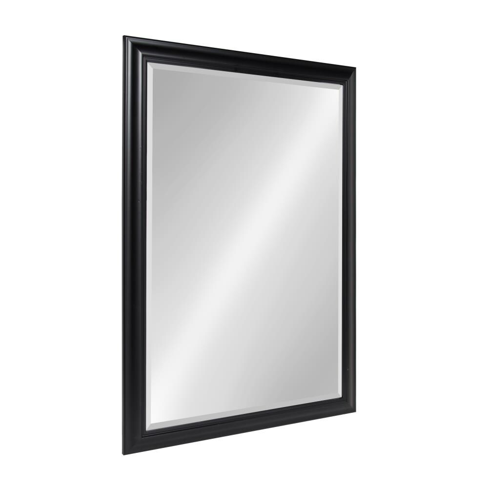 DesignOvation Dalat 27.8-in W x 1-in H Black Framed Wall Mirror at ...