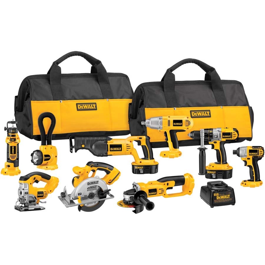 Dankzegging Arashigaoka Bedrog DEWALT 9-Tool 18-Volt Nickel Cadmium (Nicd) Power Tool Combo Kit with Soft  Case (2-Batteries and charger Included) at Lowes.com