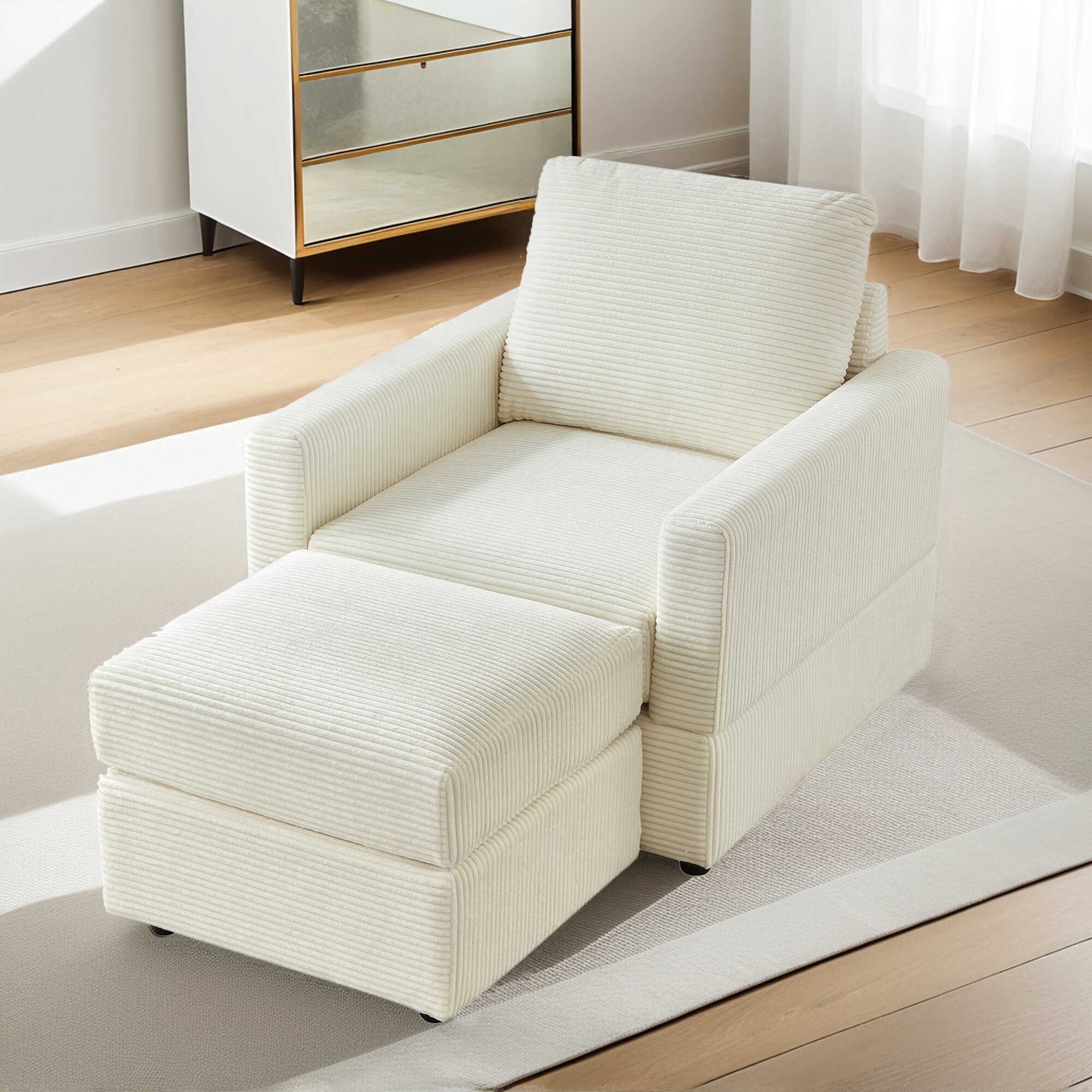 Hrinhom HC-D2016-BEIGE Modern BEIGE Corduroy Accent Chair