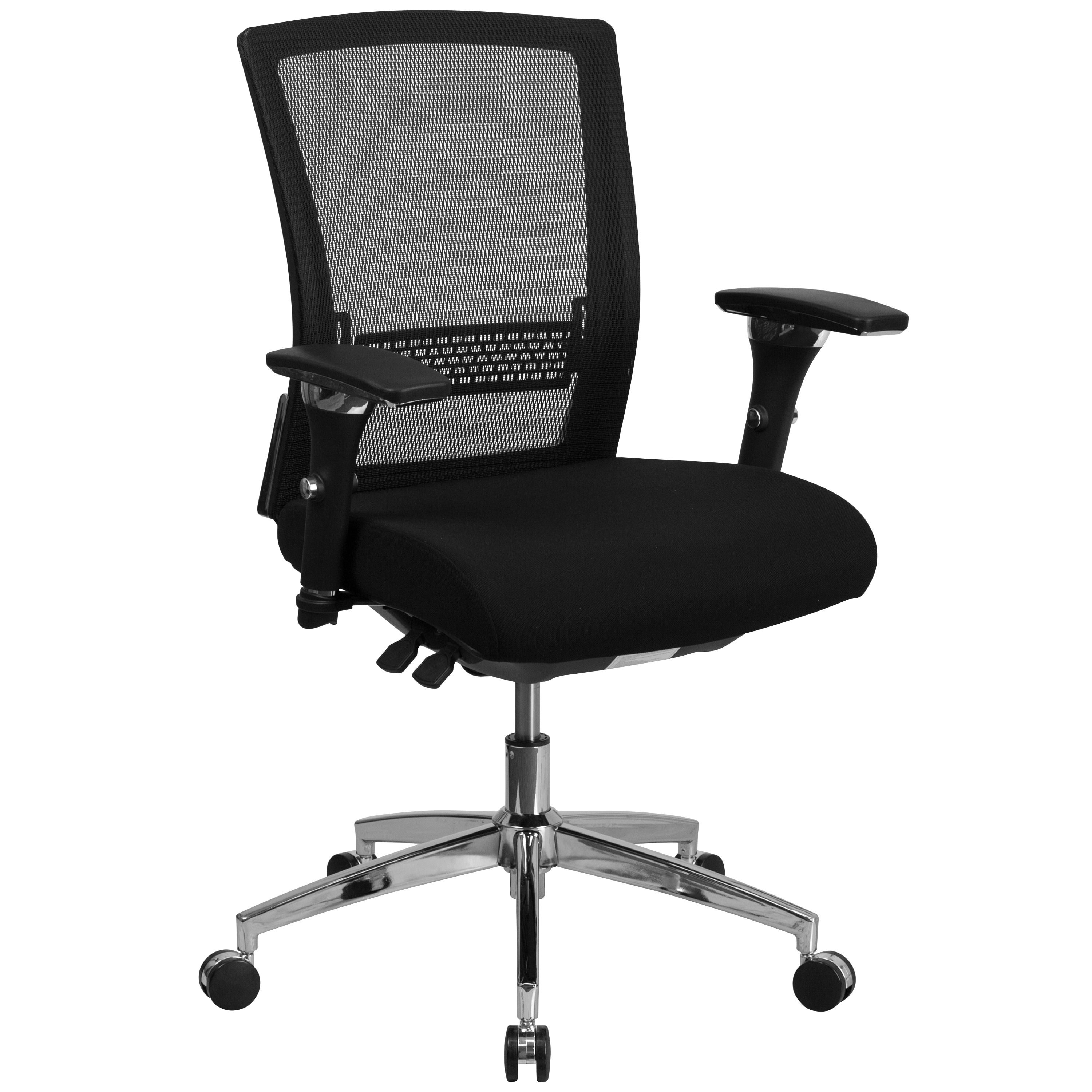 Flash Furniture 889142011163 HERCULES Black Fabric/Mesh Contemporary Adjustable Height Swivel Fabric Desk Chair