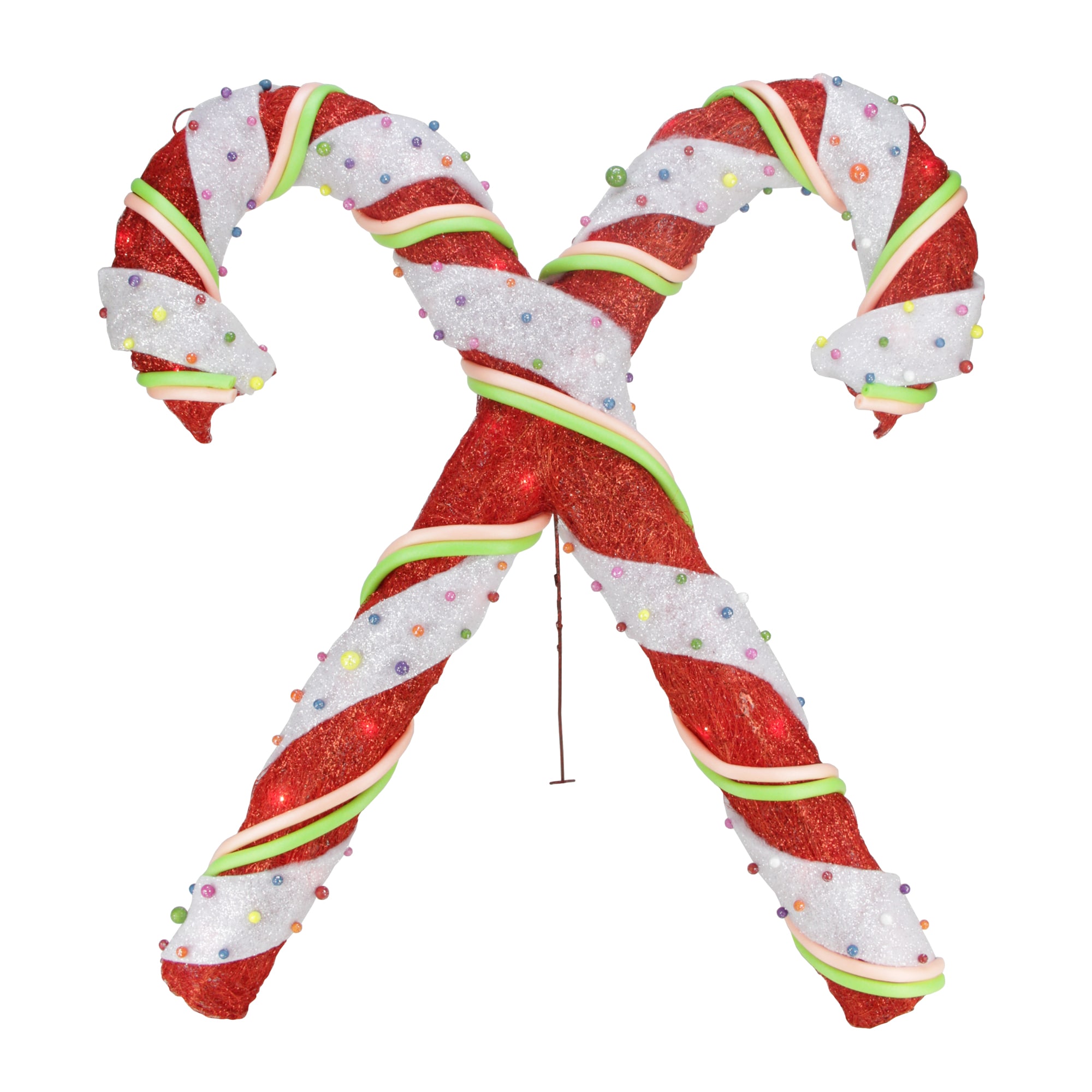 Northlight 31458016 26-in Freestanding Candy cane Yard decoration with Clear Incandescent Lights