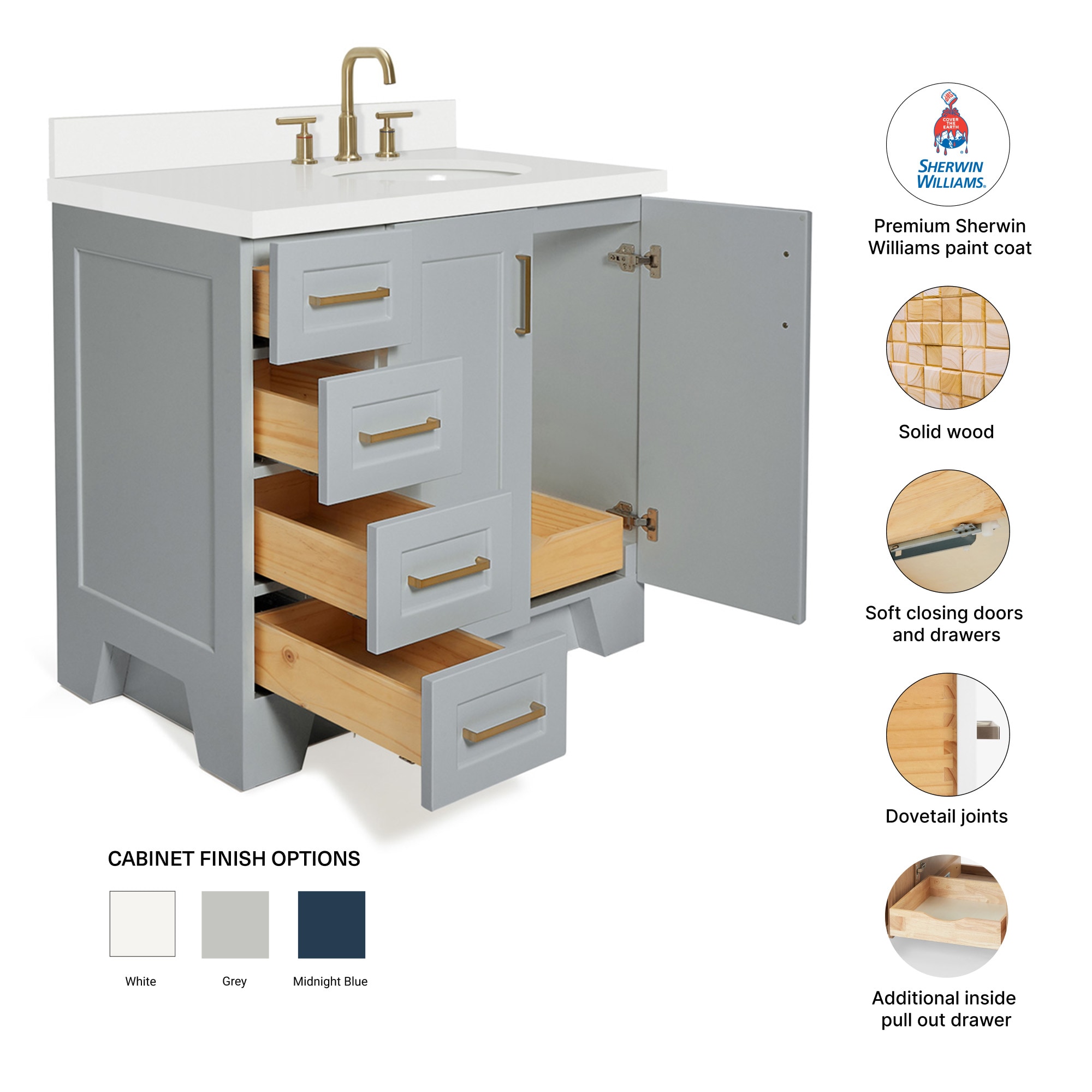 ARIEL Q037SRWQOVOGRY Bath-Vanity-Combo - View #4