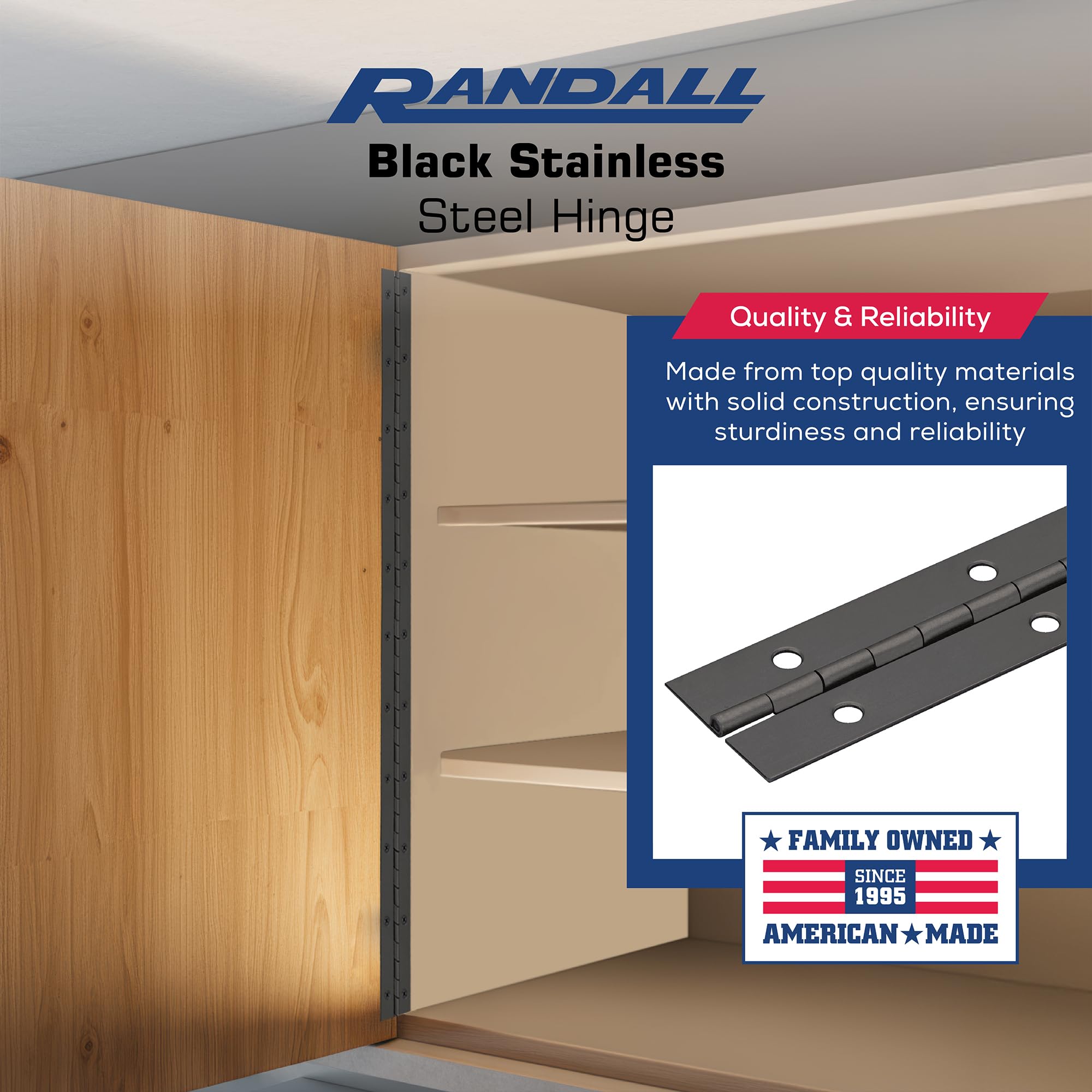 Randall Manufacturing Co., Inc 3 FT S-5360-SS-BLK Entry-Door-Hinges - View #3