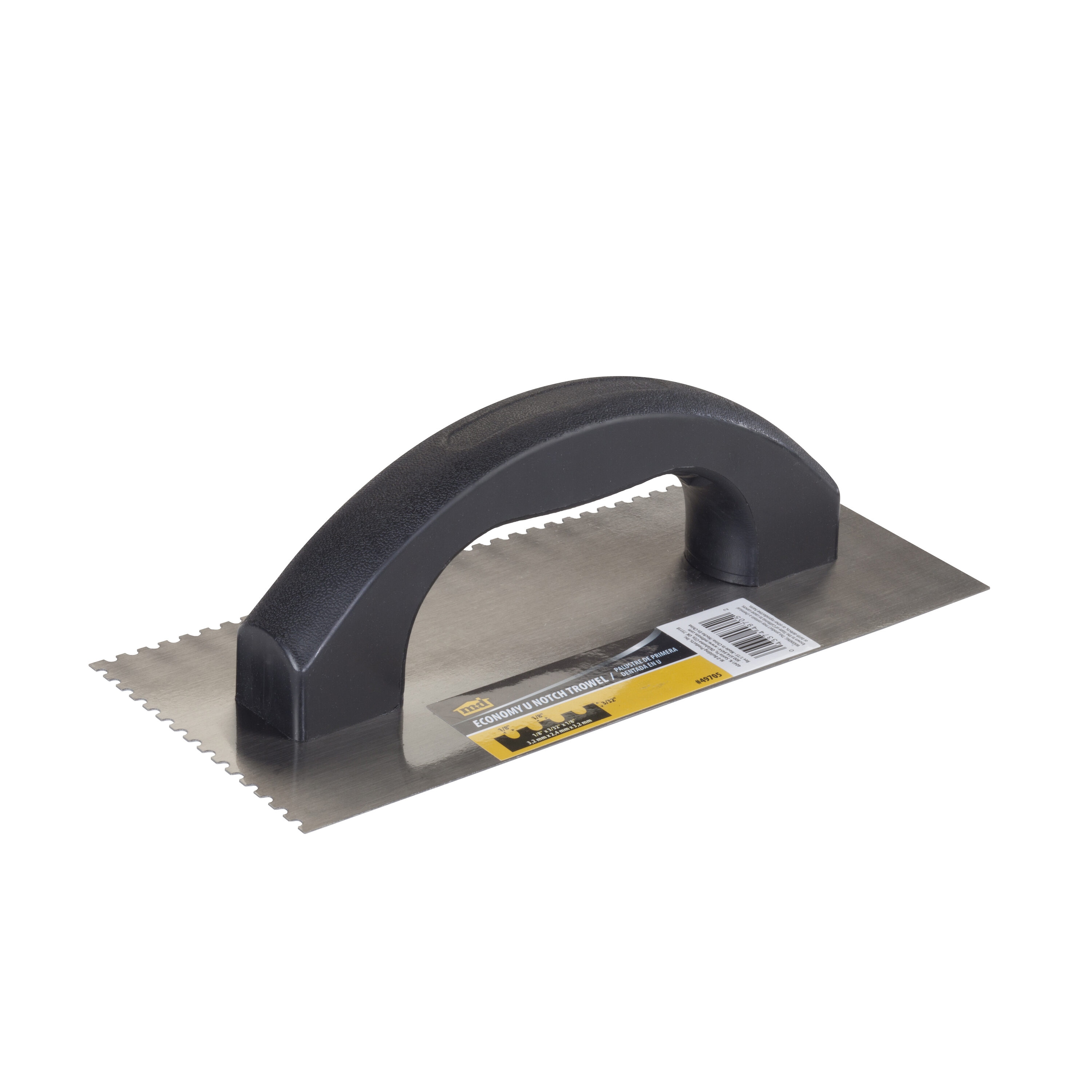 M-D 49705 3/32-in x 1/8-in x 1/8-in Ground Steel U-notch Carpet Floor Trowel