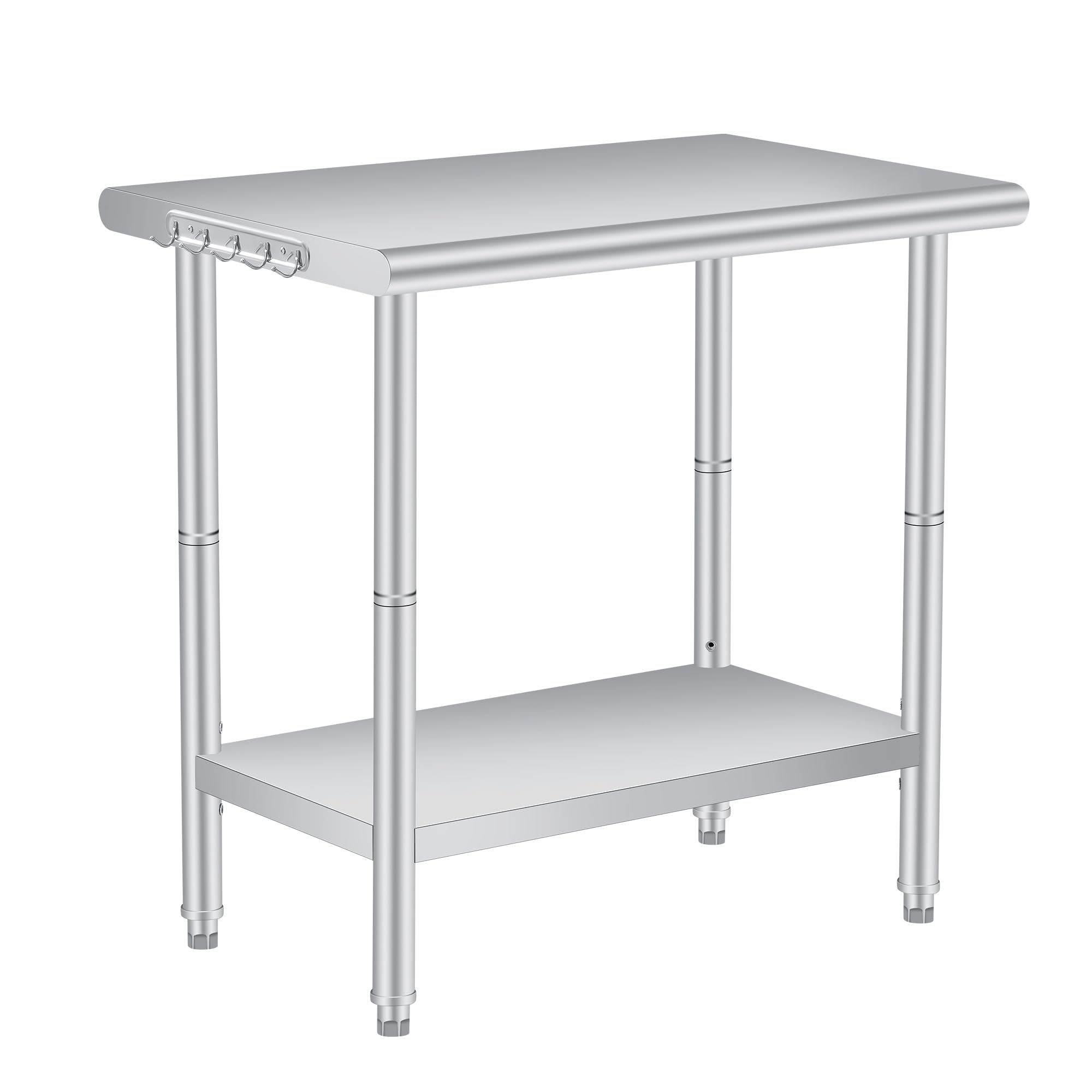 GarveeLife Nsf Certified Stainless Steel Food Prep Station 36x24 Inch With Built In Hooks Adjustable Undershelf And Splash Guard For Commercial Kitchens Home And Hotel Use #LIVE66-0889